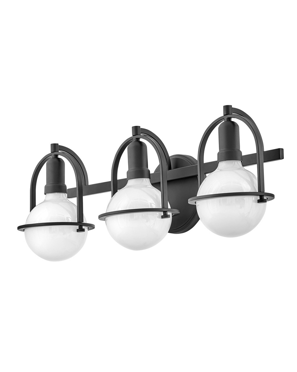 Somerset Elegant Black 3-Light Vanity Fixture with Vintage Appeal