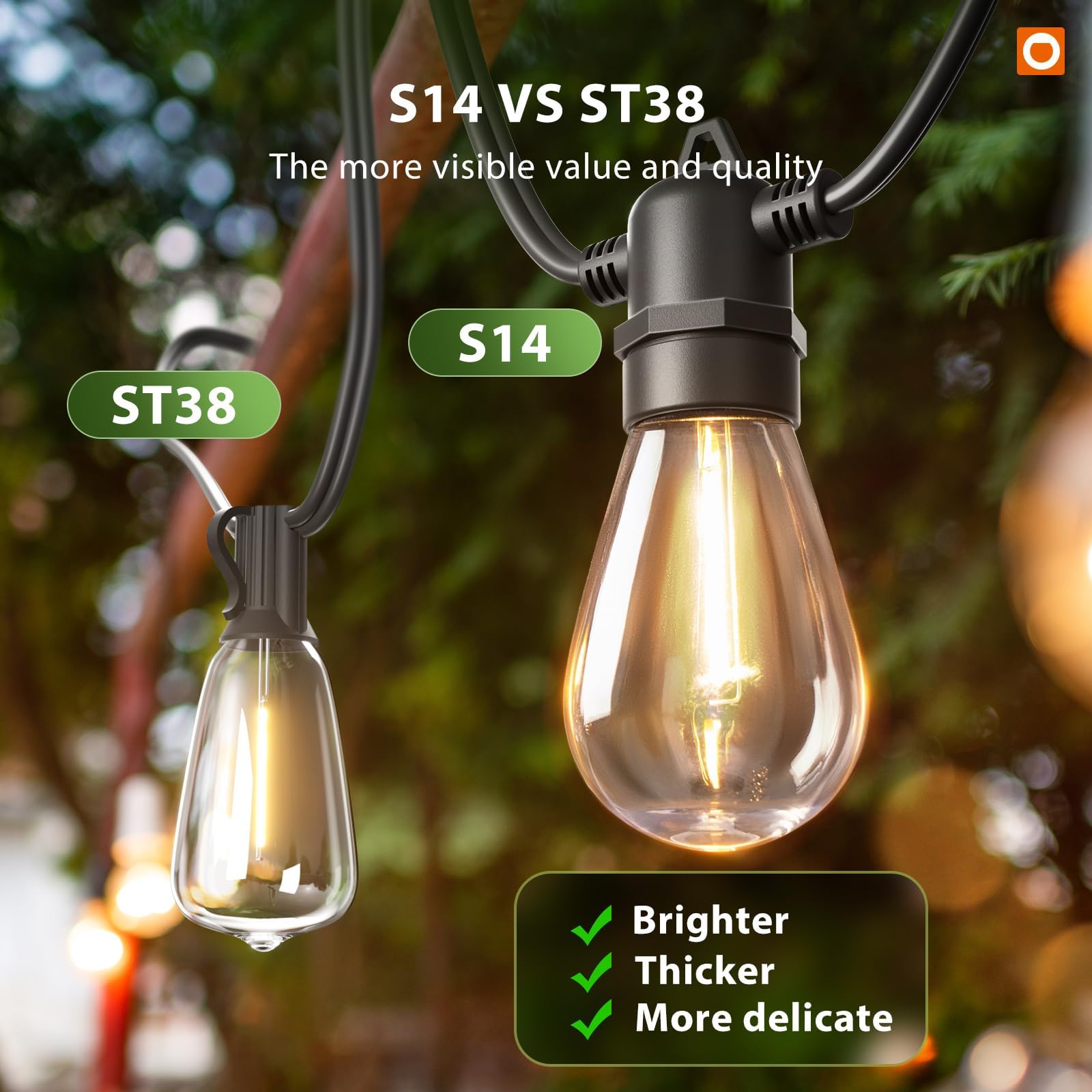 Etokfoks LET0203S38 Patio-String-Lights - View #2