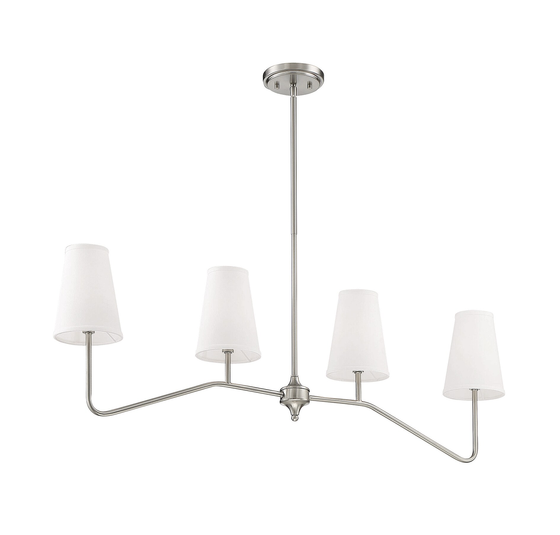Meridian Lite Trends M10078BN Meridian 4 -Light Brushed Nickel Modern/contemporary For Use in Bedrooms, Dining Rooms, Foyers, Kitchens, Living Rooms Chandelier