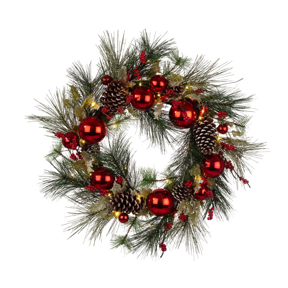 Glitzhome 2005500042 Artificial-Christmas-Wreaths - View #3