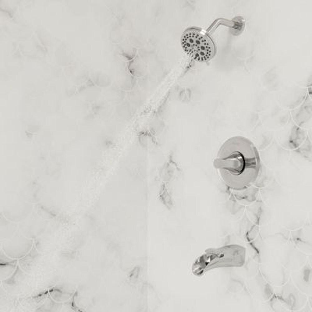Polished Chrome Wall Mounted Tub and Shower Faucet with Pulse Rain Jet
