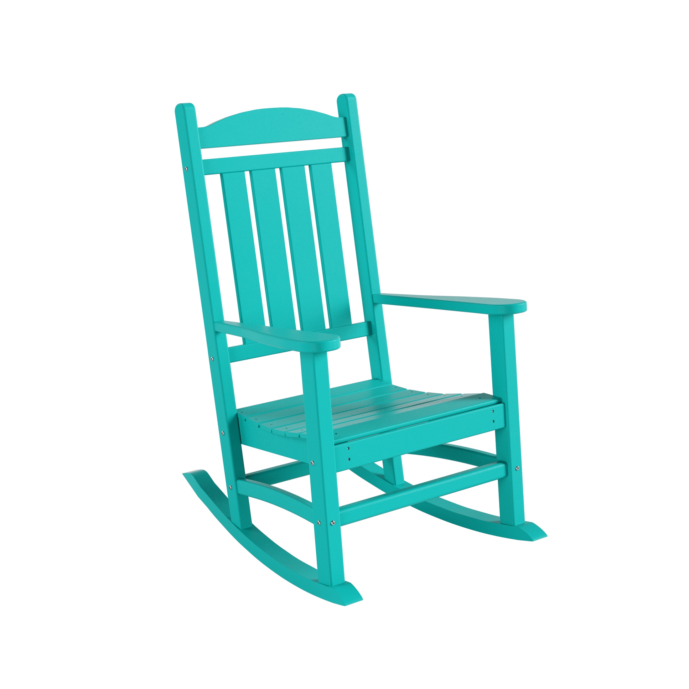 Westin Furniture OP5001-TQ Laguna Turquoise HDPE Frame Rocking Chair with Slat Seat