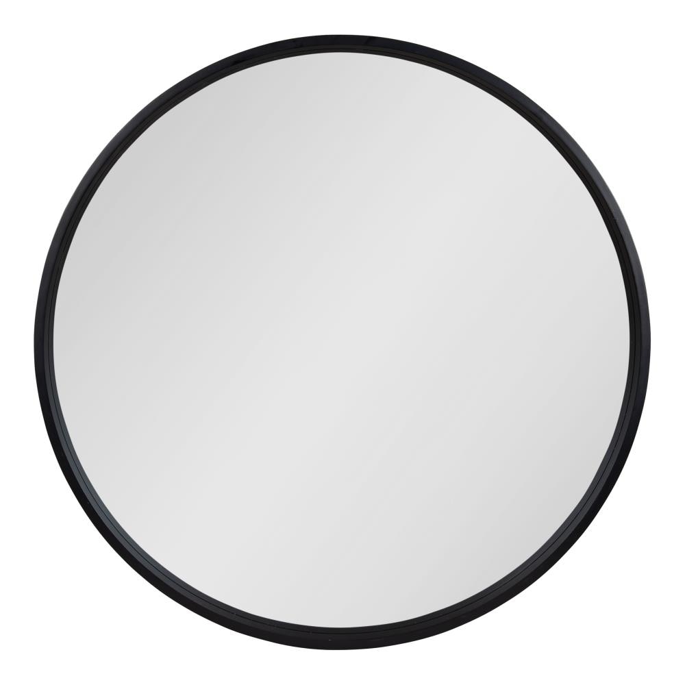 Kate and Laurel Travis 32-in W x 32-in H Round Black Framed Wall Mirror in  the Mirrors department at