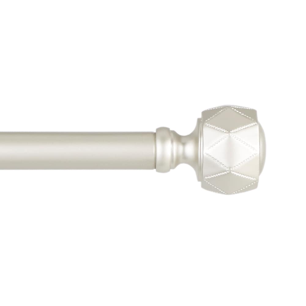 Exclusive Home RD014890DSEHB1 A556 66-in to 120-in Matte Nickel Iron Single curtain rod with Finials