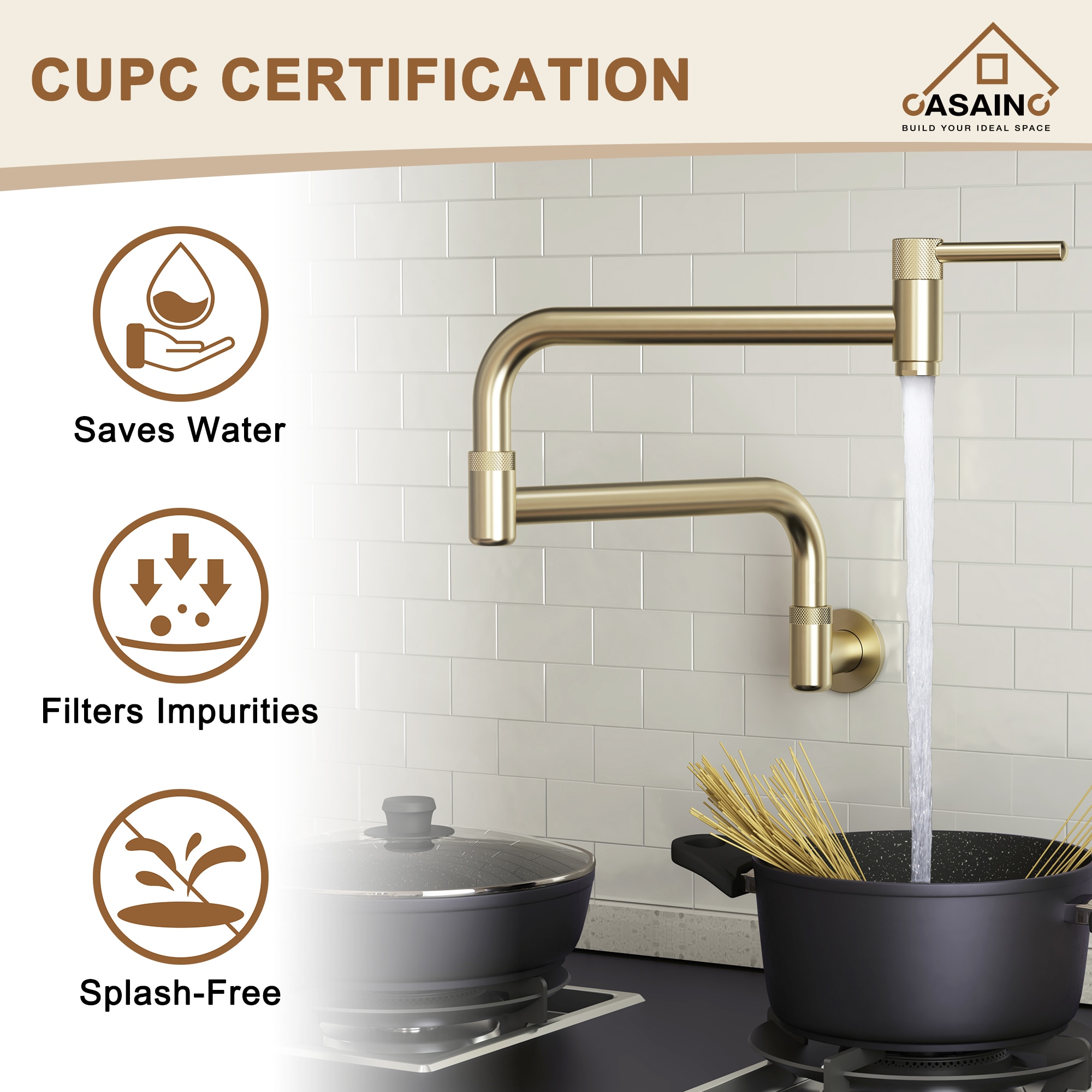 CASAINC CA-C3467-BG Kitchen-Faucets - View #4