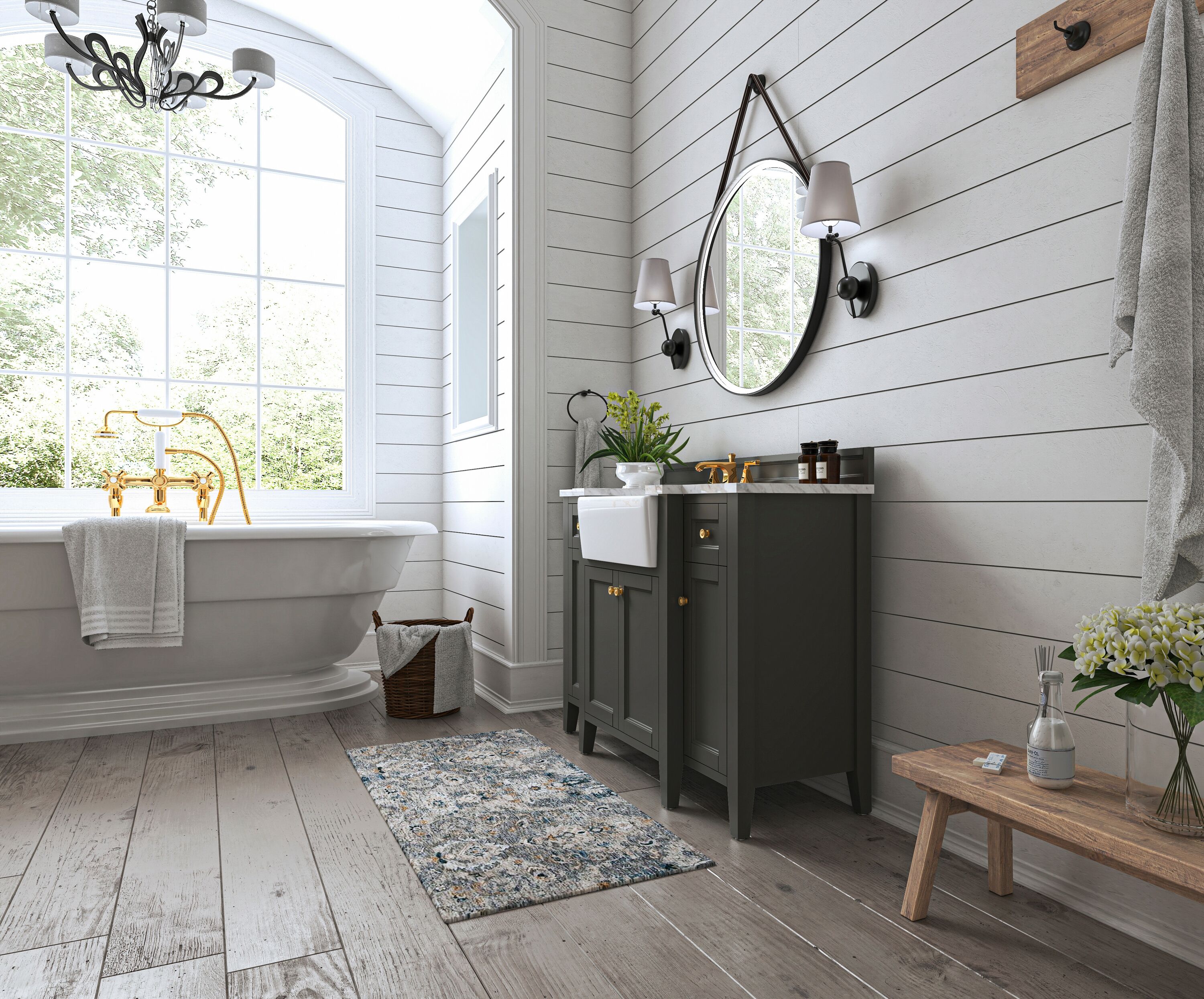 Ancerre Designs VTSADELINE48SGCWGD Bath-Vanity-Combo - View #12