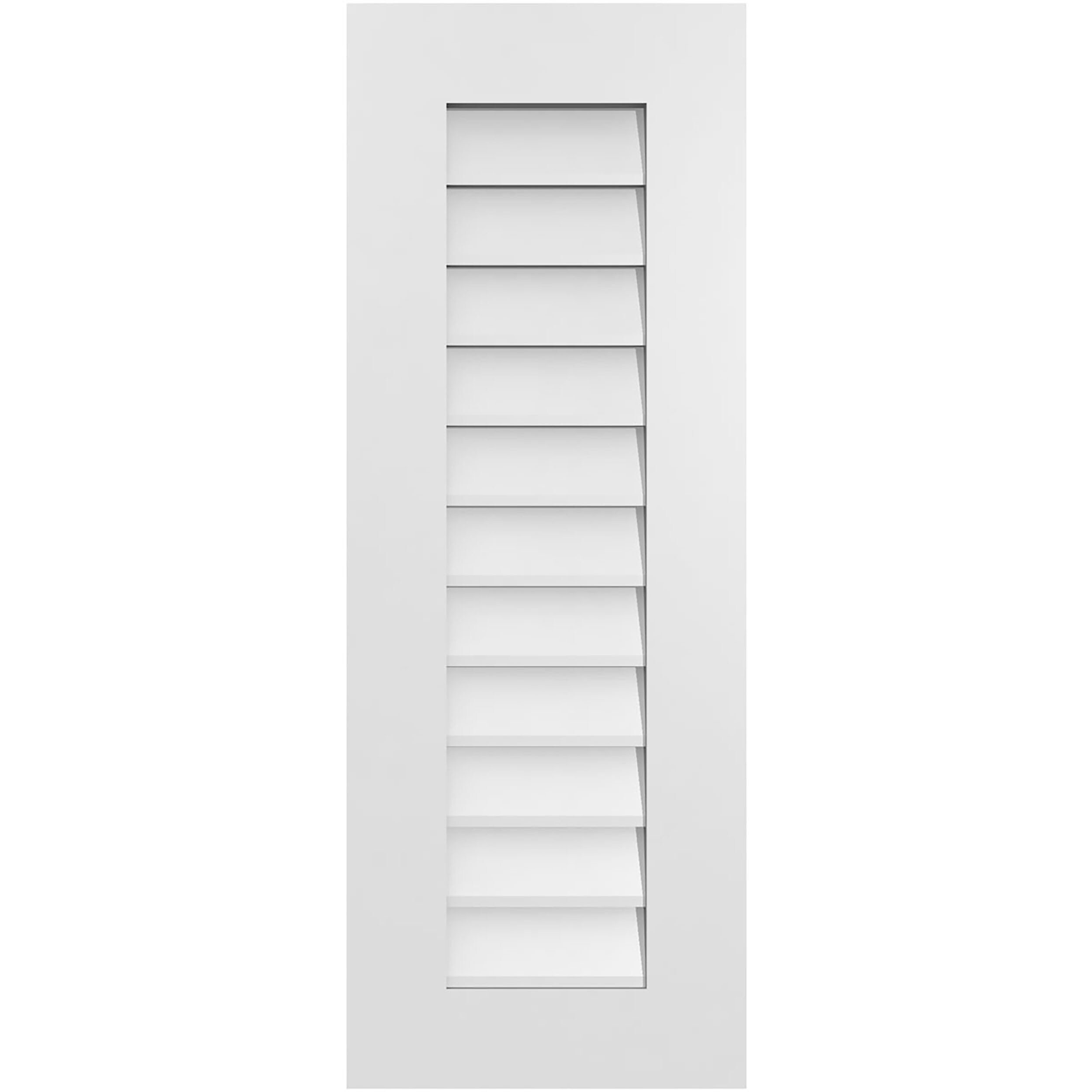 Ekena Millwork GVPVE14X3801SN 14-Inches x 38-Inches Off-white Rectangle PVC Gable Louver Vent