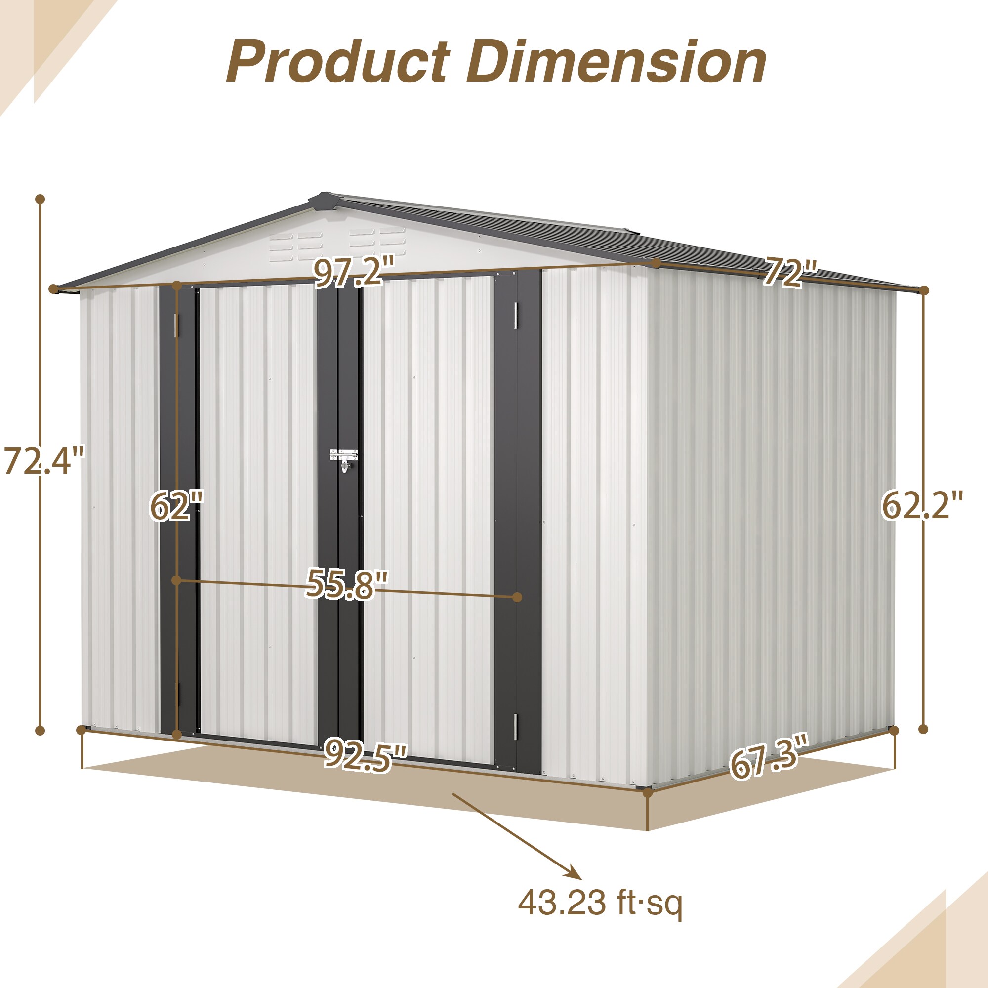 WELLFOR TACW54040 Metal-Storage-Buildings-Sheds - View #3