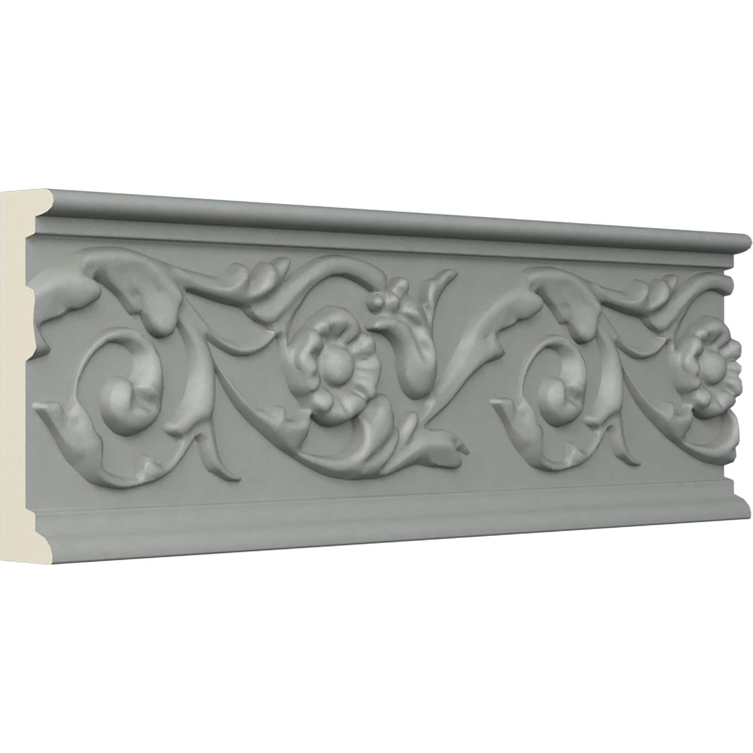 Delfina White Polyurethane Decorative Crown Chair Rail