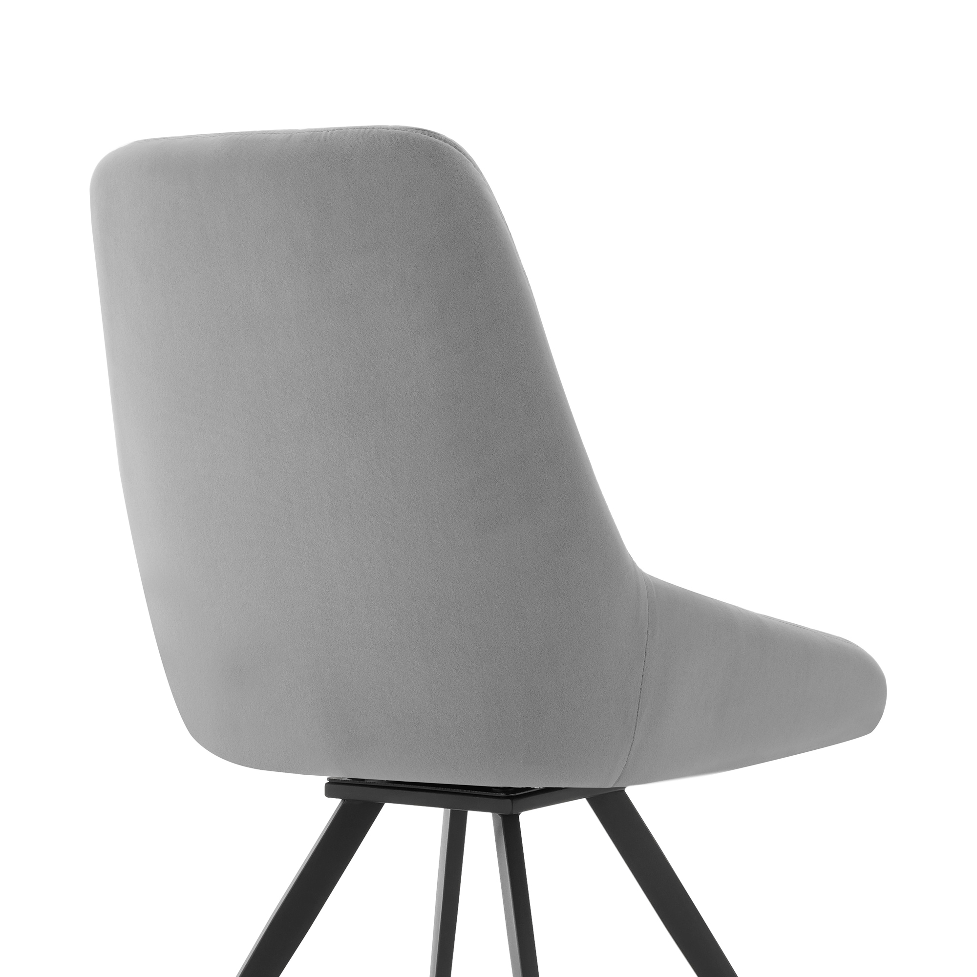 Luxurious Gray Velvet Swivel Side Chair with Metal Frame - Set of 2