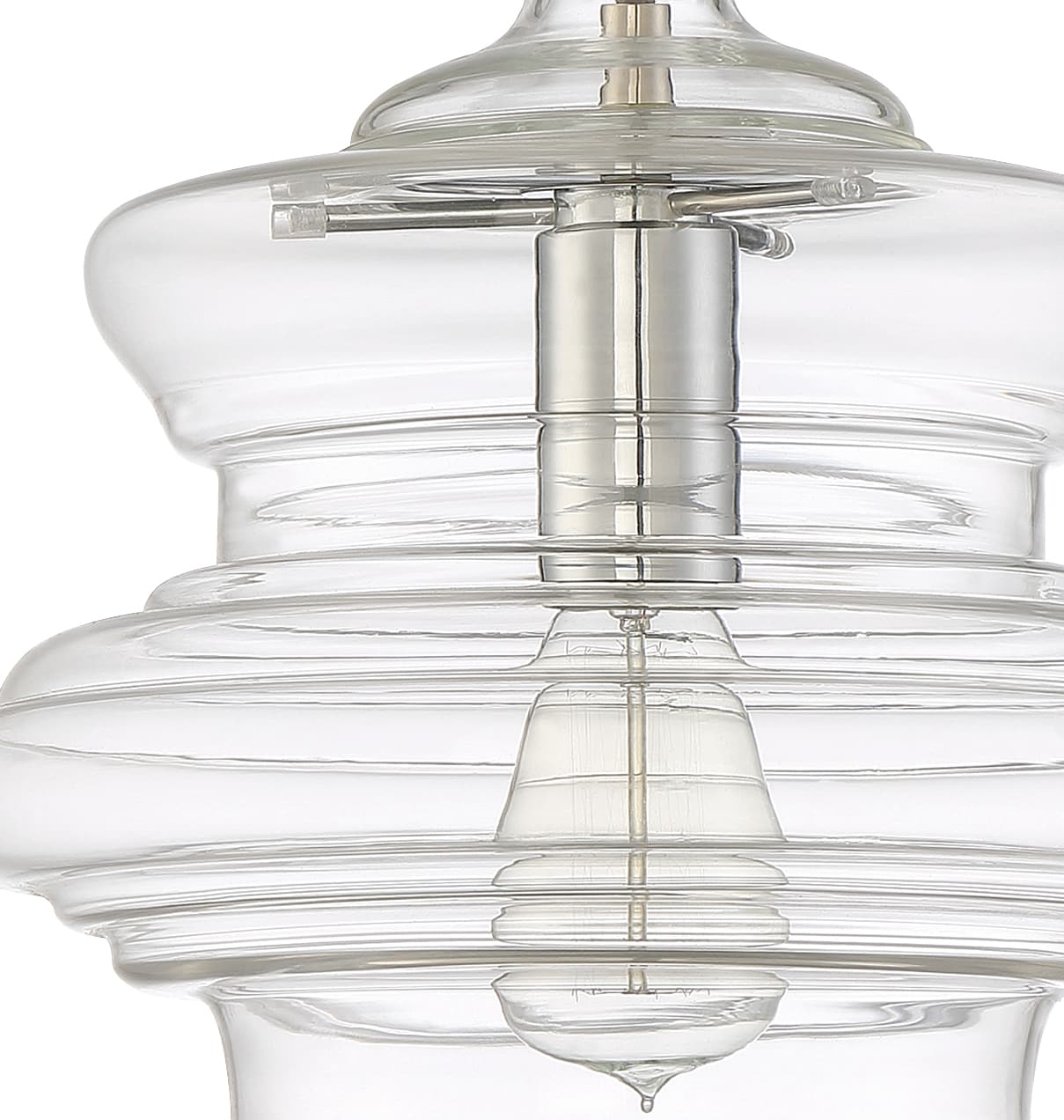 Tiffany Casual 10.5" Chrome Mini Pendant with Clear Glass