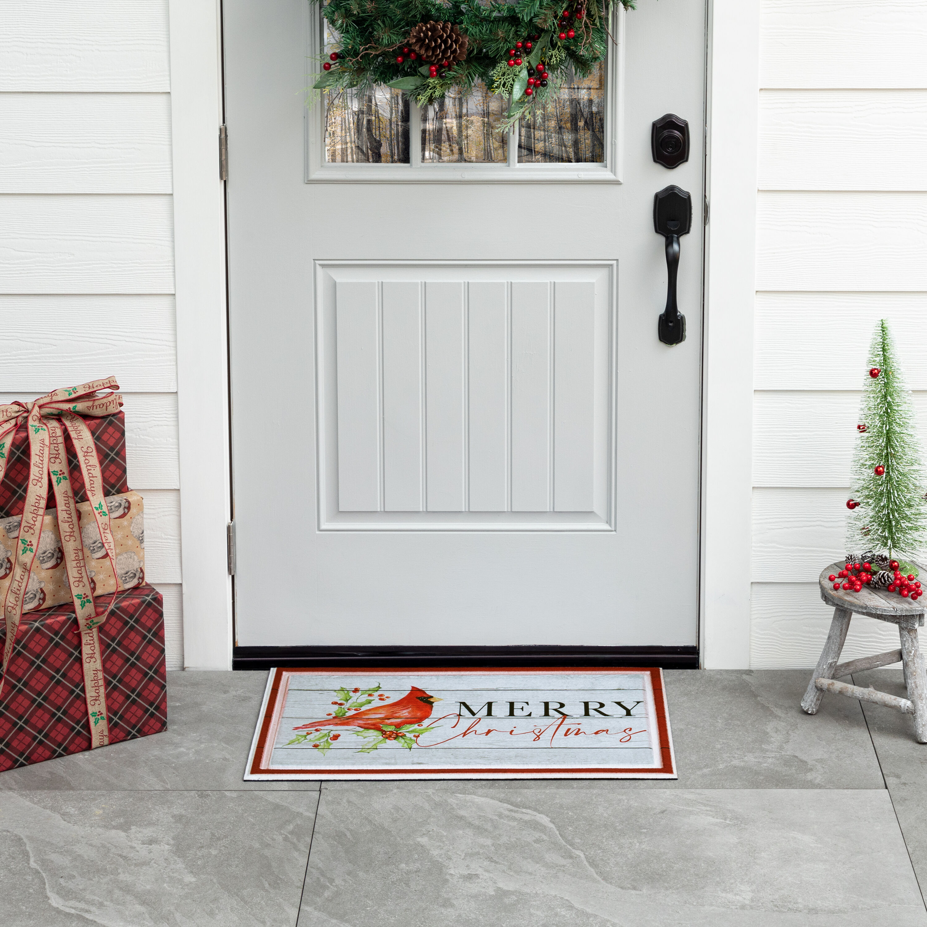 Style Selections B1064 19999 018030 18-in x 30-in Multi Coir Non-Slip Grip Outdoor Decorative Winter Door Mat