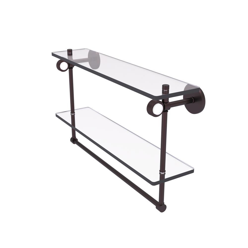 Allied Brass CV-2TBG-22-ABZ Clearview Antique Bronze 2 -Tier Wall mount Bathroom Shelf ( 22-in x 12.8-in x 5-in )