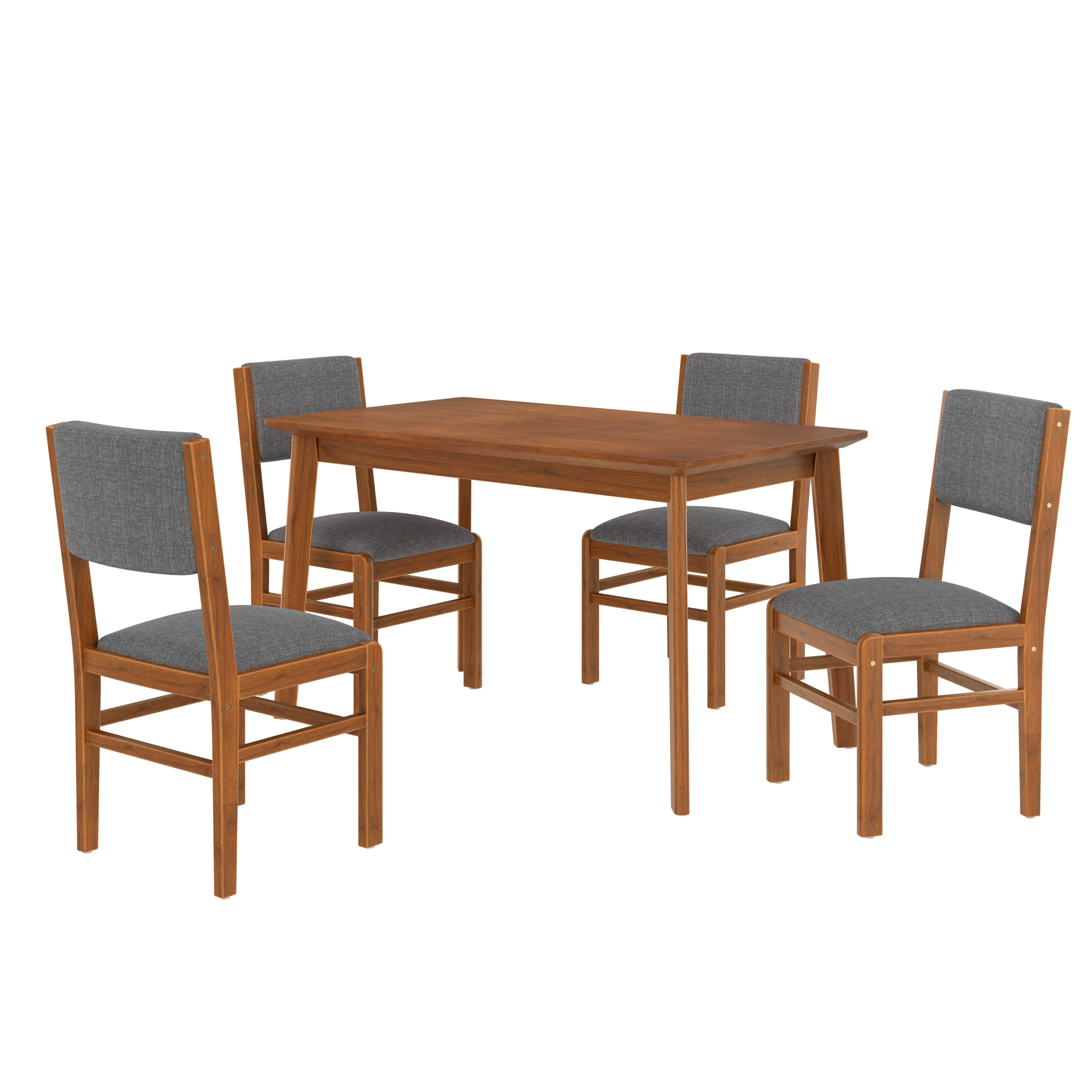 Bybafun YC9900004 Brown+Gray Rustic Dining Room Set with Rectangular Table ( Seats 4 )