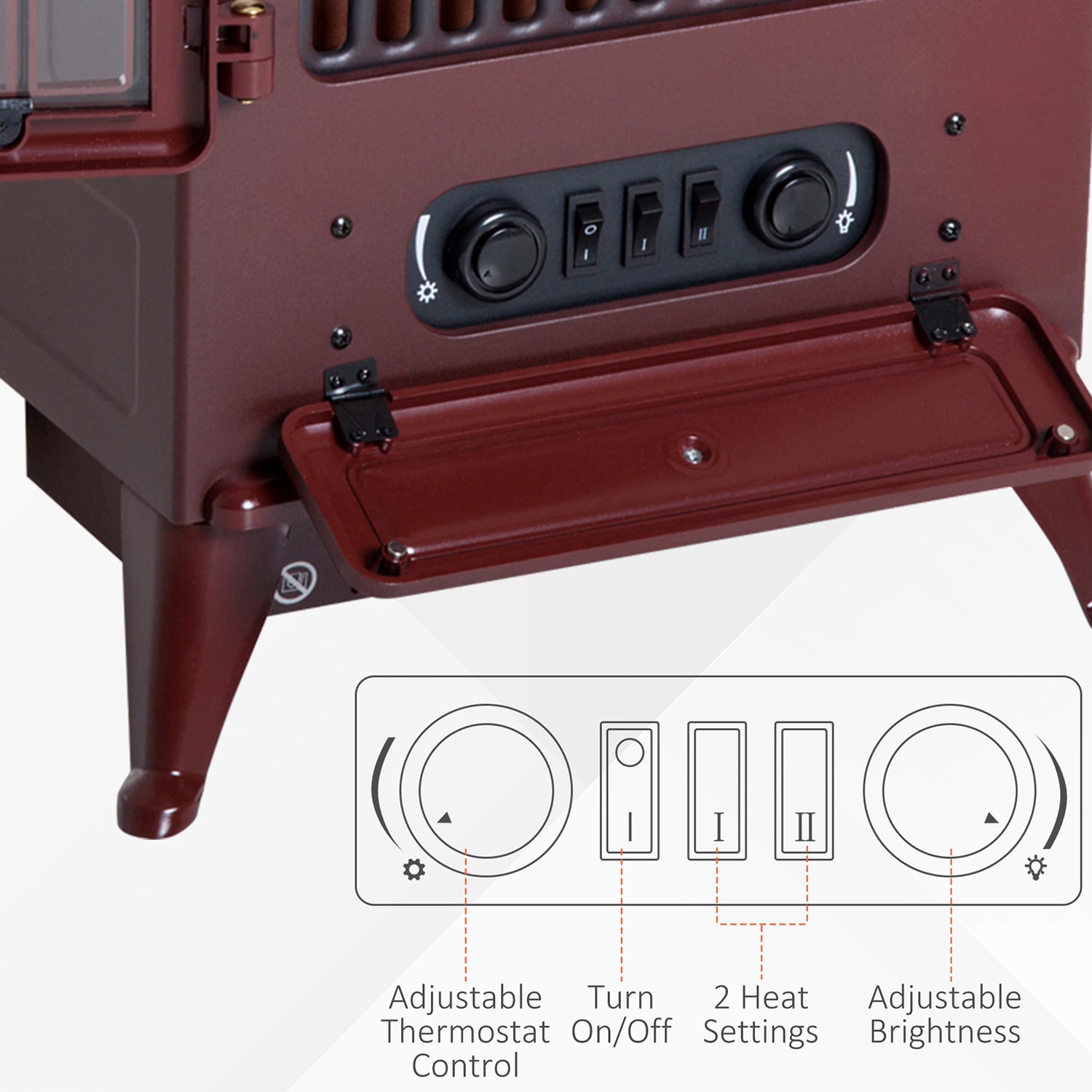 HomCom 820-037RD Electric-Fireplaces - View #2