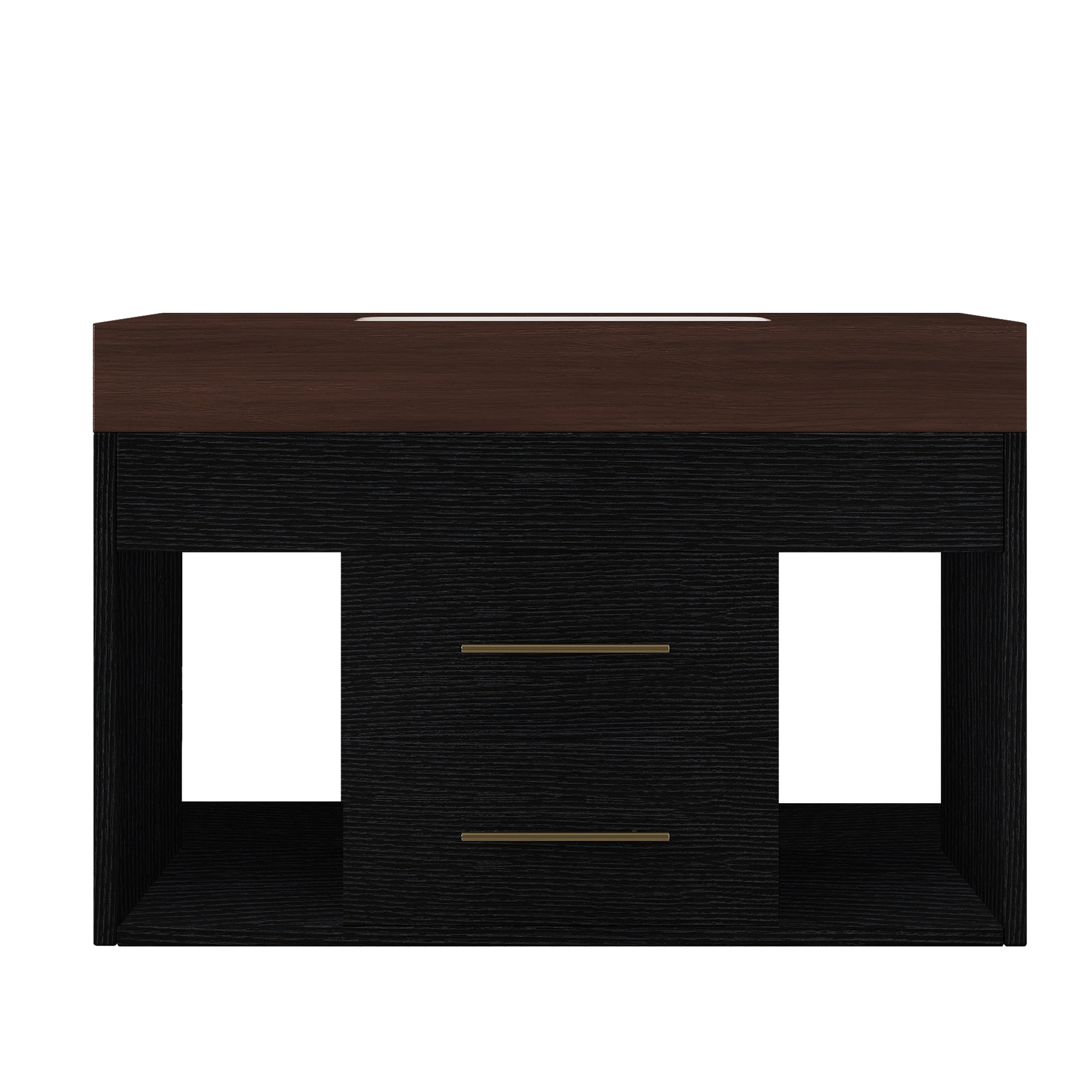 BEARSOLIM 29.9-in Floating Bathroom Vanity with Sintered Stone Top Ceramic Sink 2 Drawers Drain Pipe Wall-Mounted Bathroom Cabinet