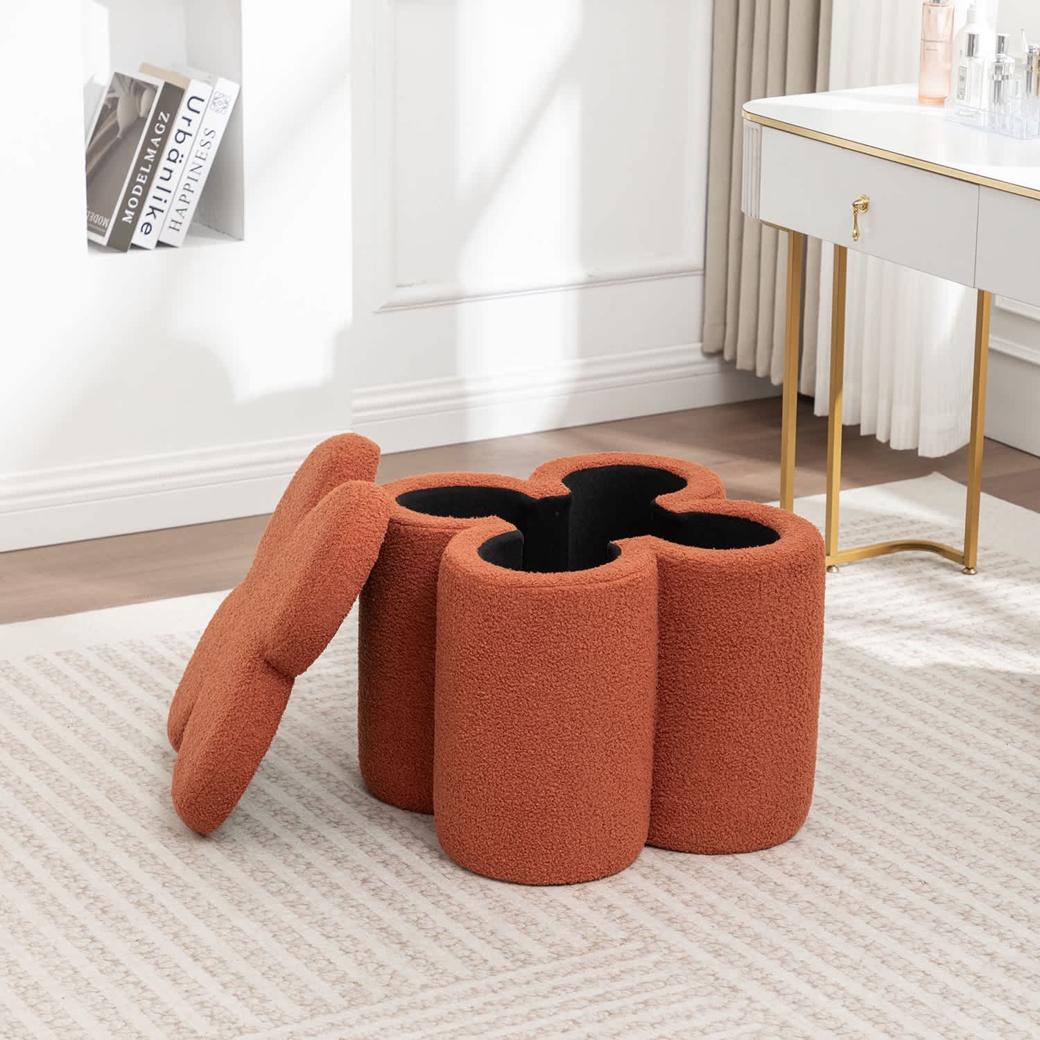 SEYNAR XY789ORANGE Indoor-Ottomans - View #5