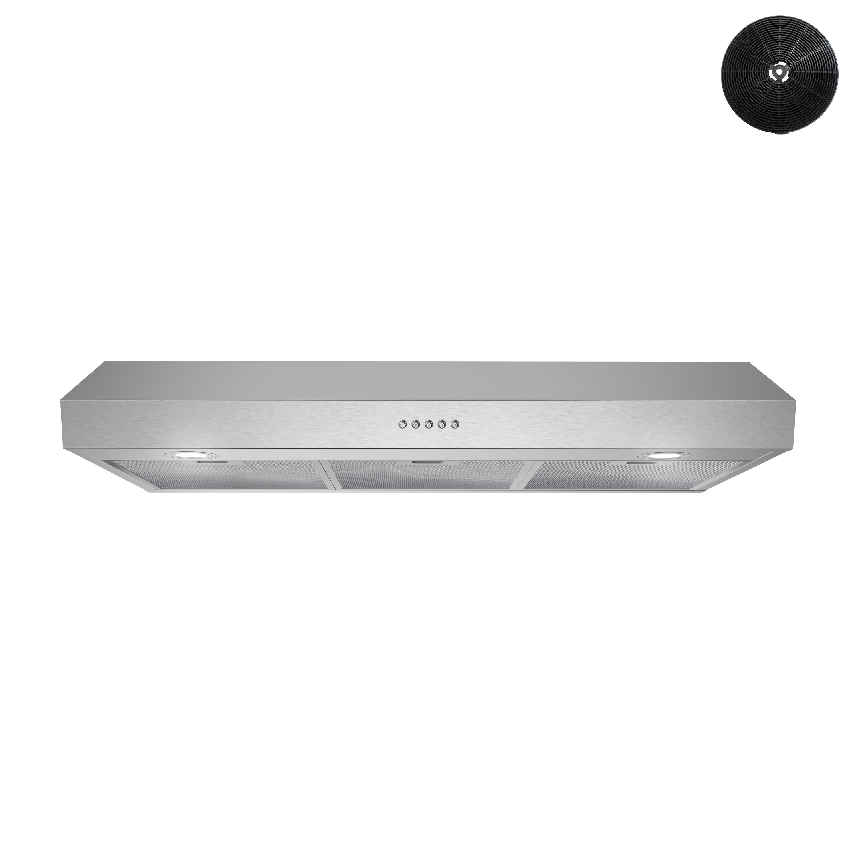 Streamline T-8731-1-CL 36 inch Convertible 165-CFM Stainless Steel Under Cabinet Range Hood with Charcoal Filter