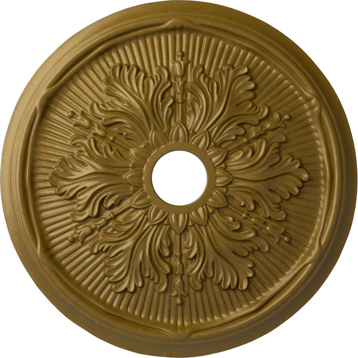 Ekena Millwork CM23LUGLS Luton Leaf 23.75-in W x 23.75-in L Painted Gold Polyurethane Whole Ceiling Medallion
