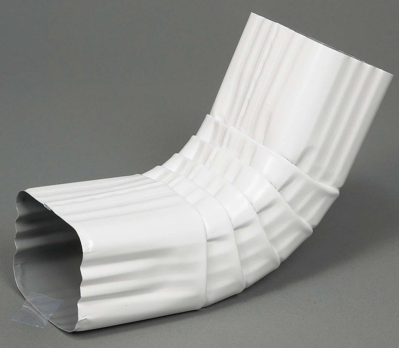 Amerimax 25064020 Professional Grade Aluminum 3.25-in Hi-Gloss White Front elbow