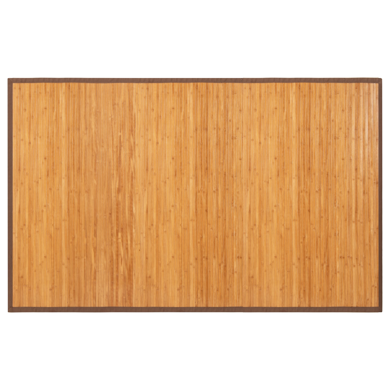 SUGIFT - 5 x 8-ft Bamboo Floor Mat with Anti-Slip Backing 1.6-in Border for Living Room Bedroom -...