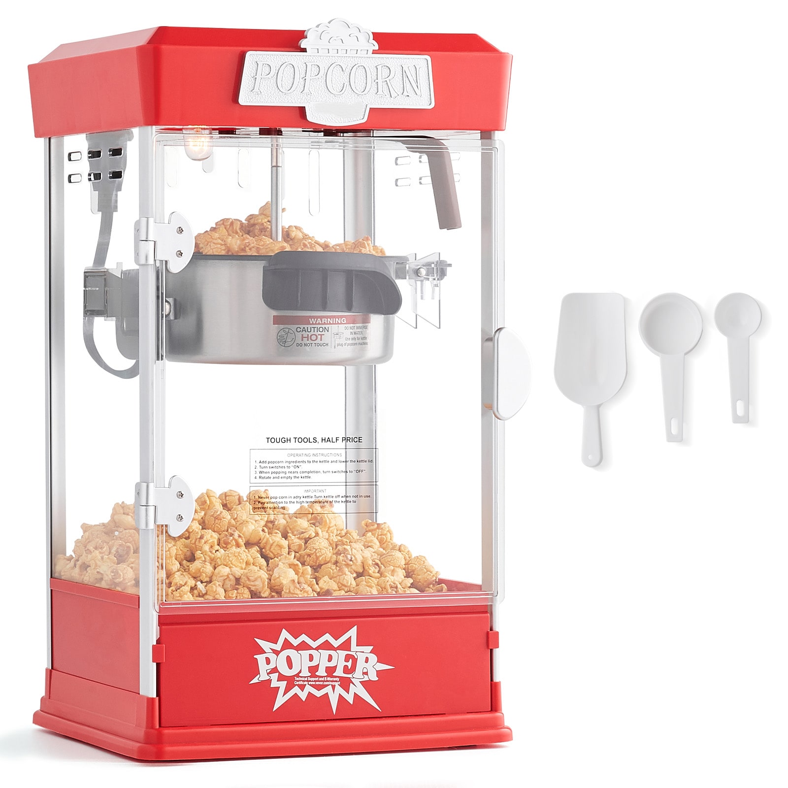 GIVIMO 480-W Tabletop Popcorn Maker with 4-oz Kettle for 1.5 Gallons per Batch #LW047GIVSS584