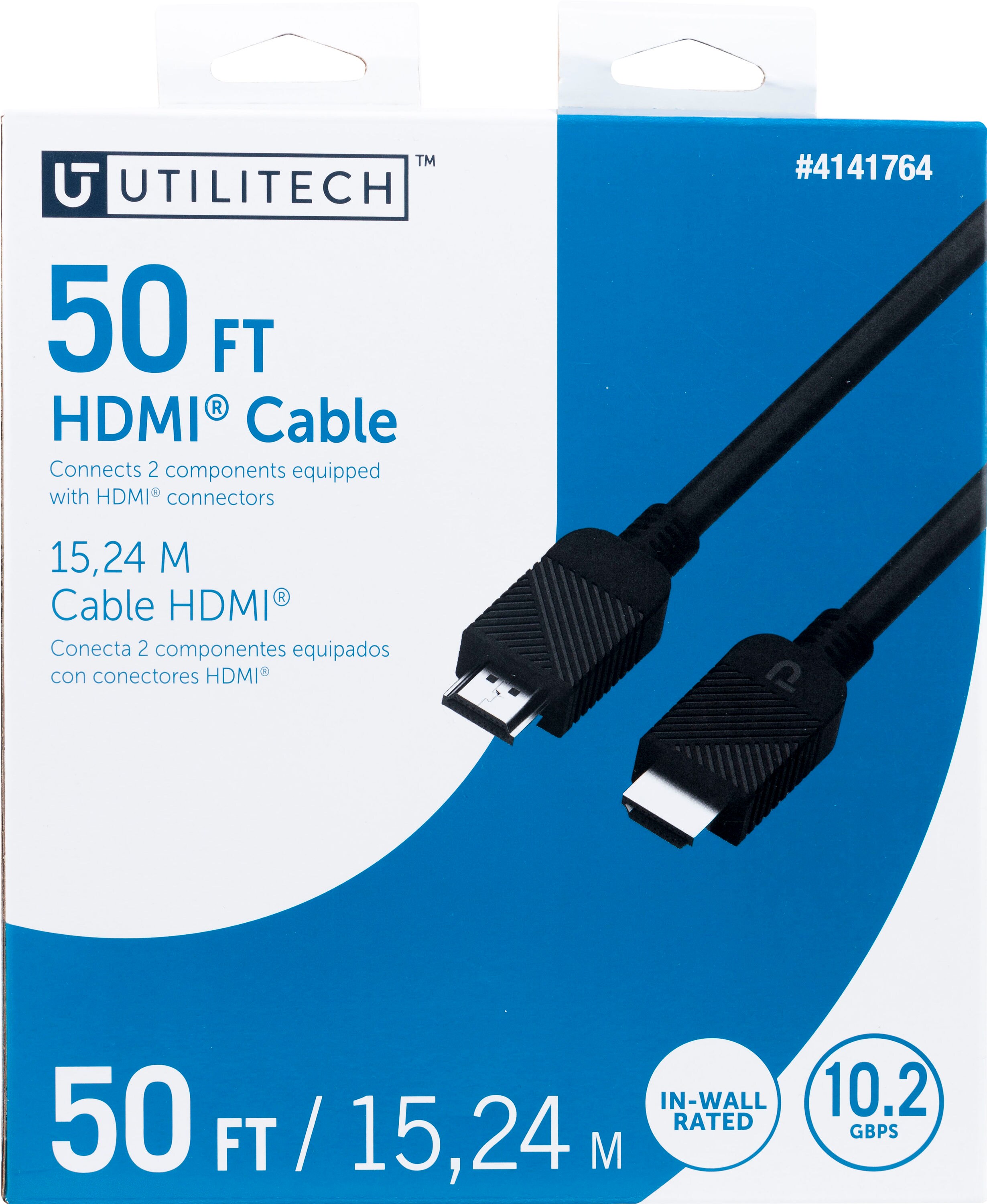 Rosefarve Repræsentere Hver uge Utilitech 1080P HDMI to HDMI 50-ft Black in the HDMI Cables department at  Lowes.com
