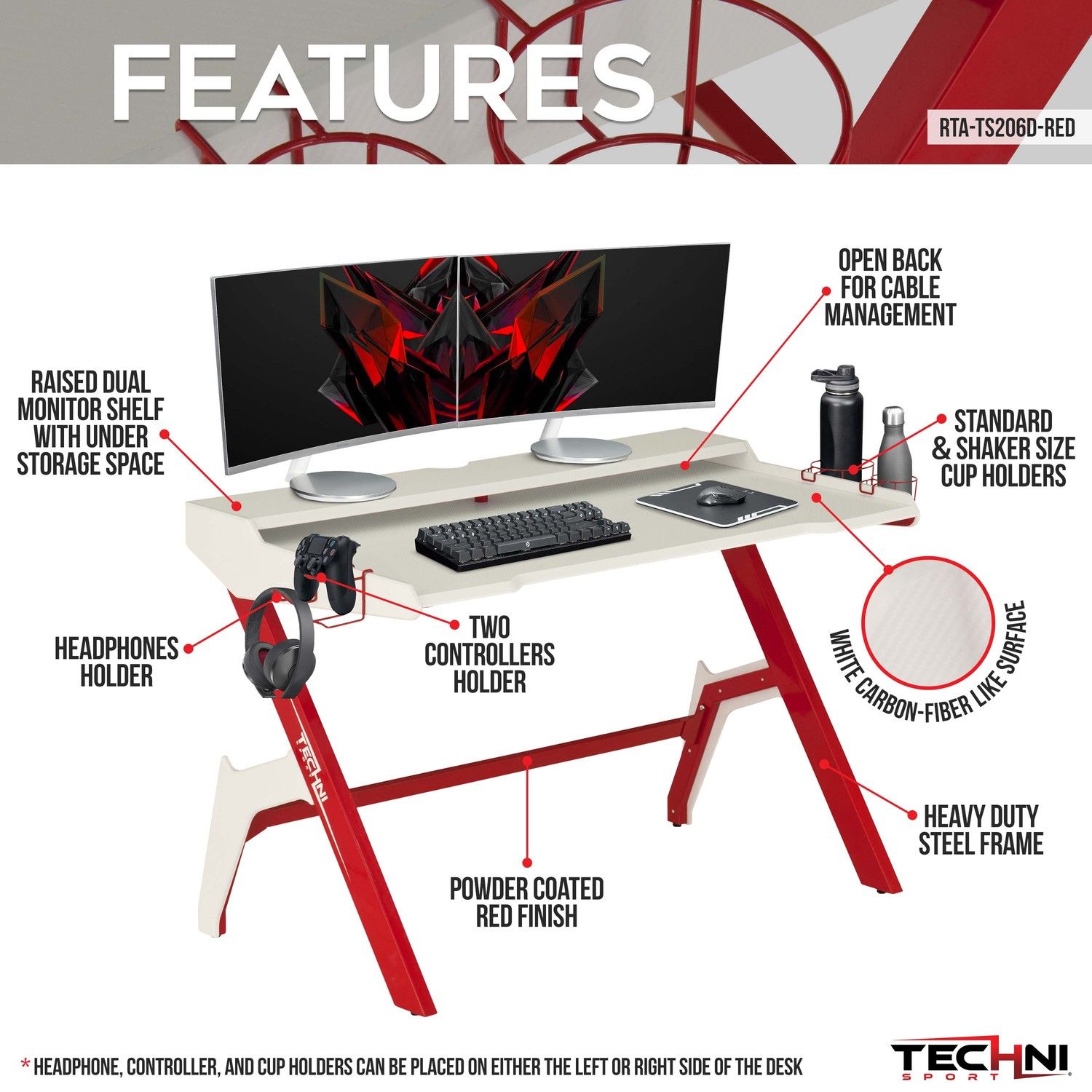 JASMODER RTA-TS206D-RED desks - View #2