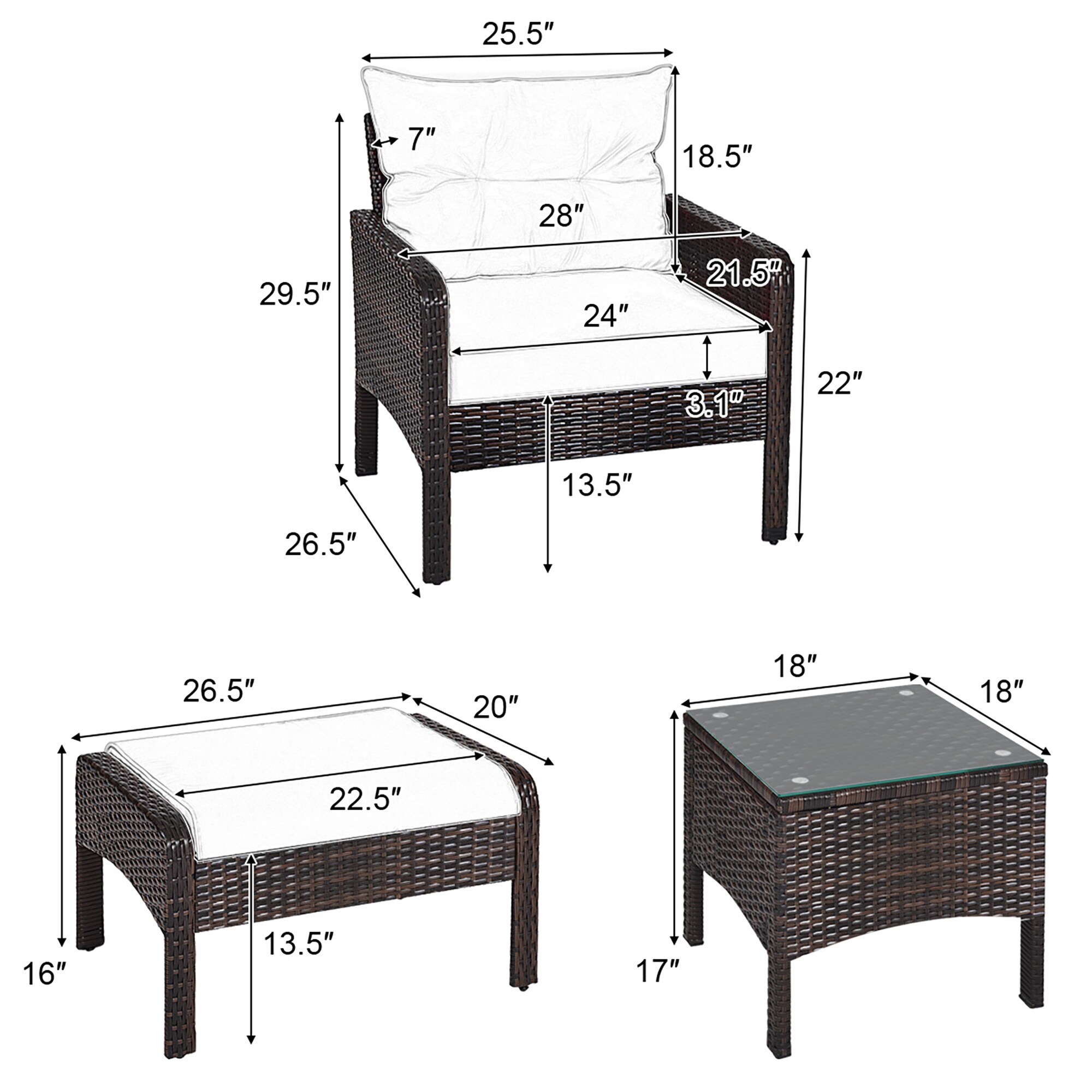 Forclover HYFL-638NY+ Patio-Conversation-Sets - View #7