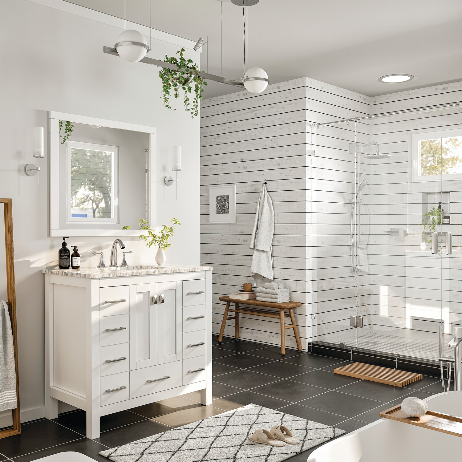 Eviva Hampton 36-in White Undermount Single Sink Bathroom Vanity with ...