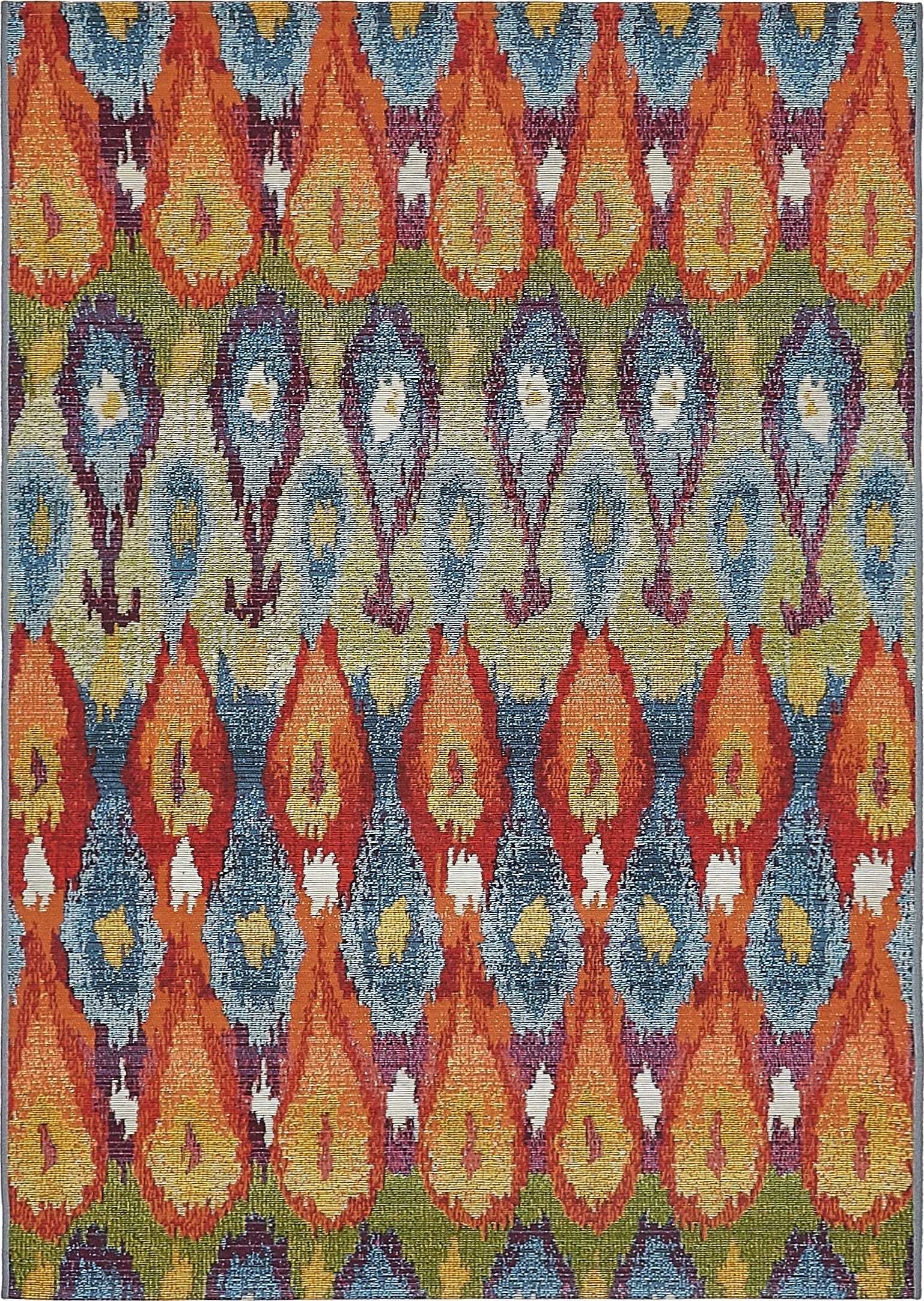Colorful Ikat 4' x 6' Synthetic Outdoor Rug
