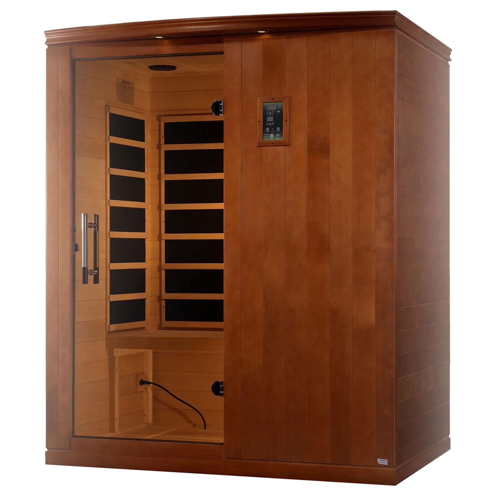 Dynamic Saunas 326128 Madrid Elite 3 Person Ultra Low EMF Infrared Lighting Home Sauna