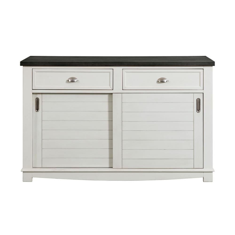 Jamison Rustic Gray and White Two-Tone Server with Drawers