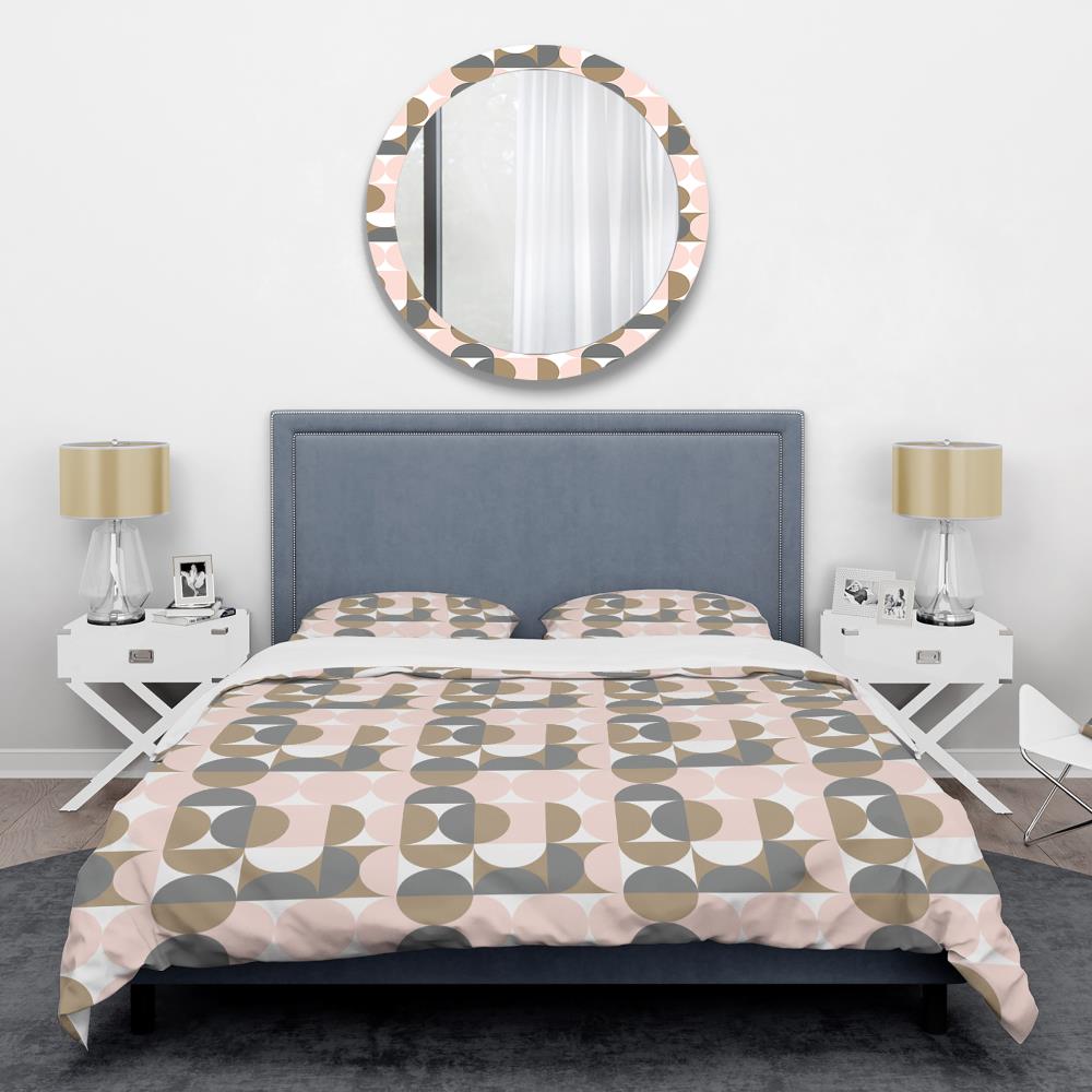 Designart BED24159-K 3-Piece Pink King Duvet Cover Set