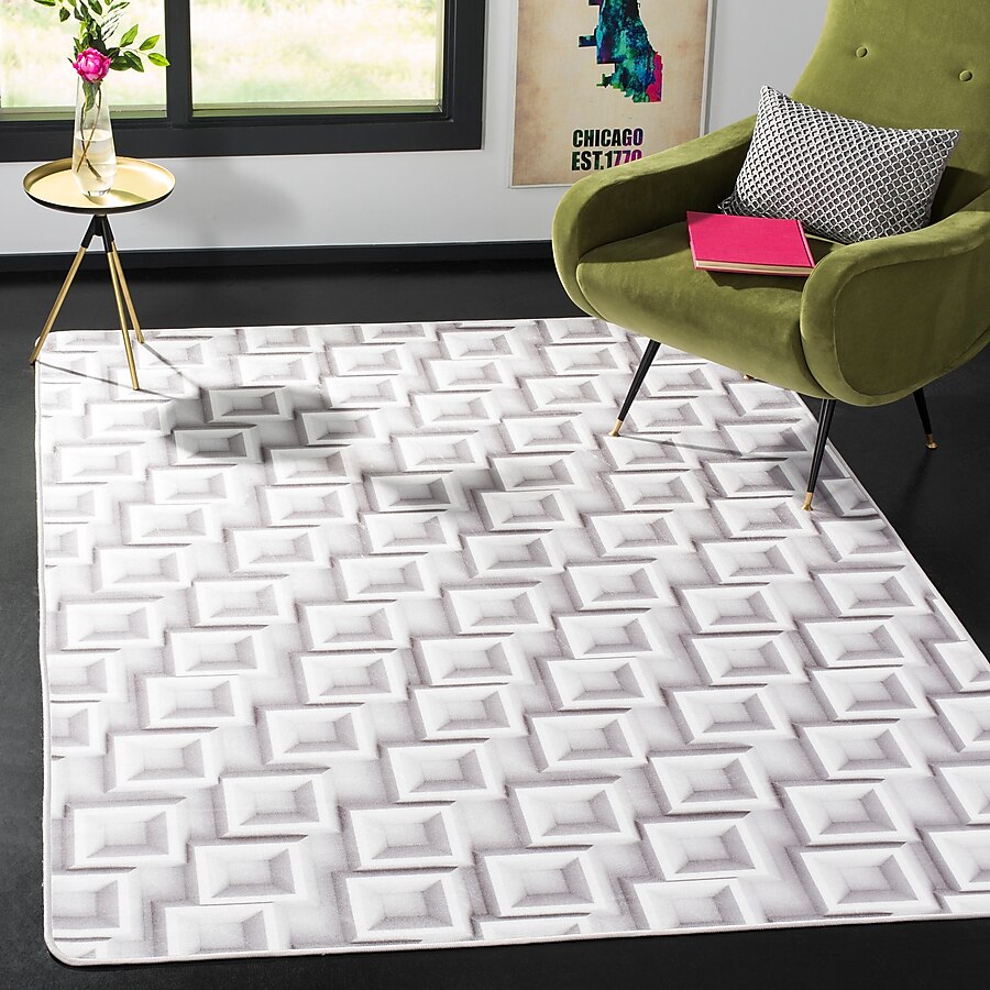 Safavieh Daytona 4 x 6 Light Gray/Ivory Indoor Abstract Area Rug Safavieh Daytona 4 x 6 Light Gray/Ivory Indoor Abstract Area Rug