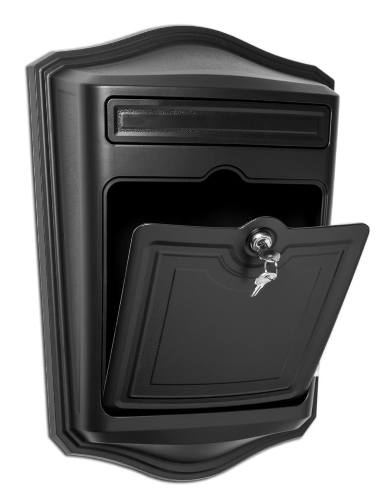 Architectural Mailboxes Wall Mount Black Metal Standard Lockable ...