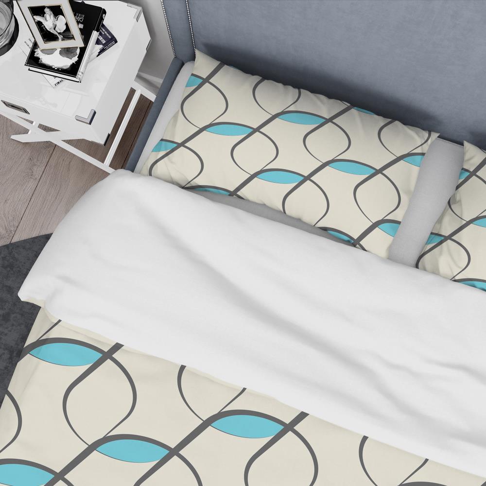 King Size Multicolor Geometric Microfiber Duvet Cover Set