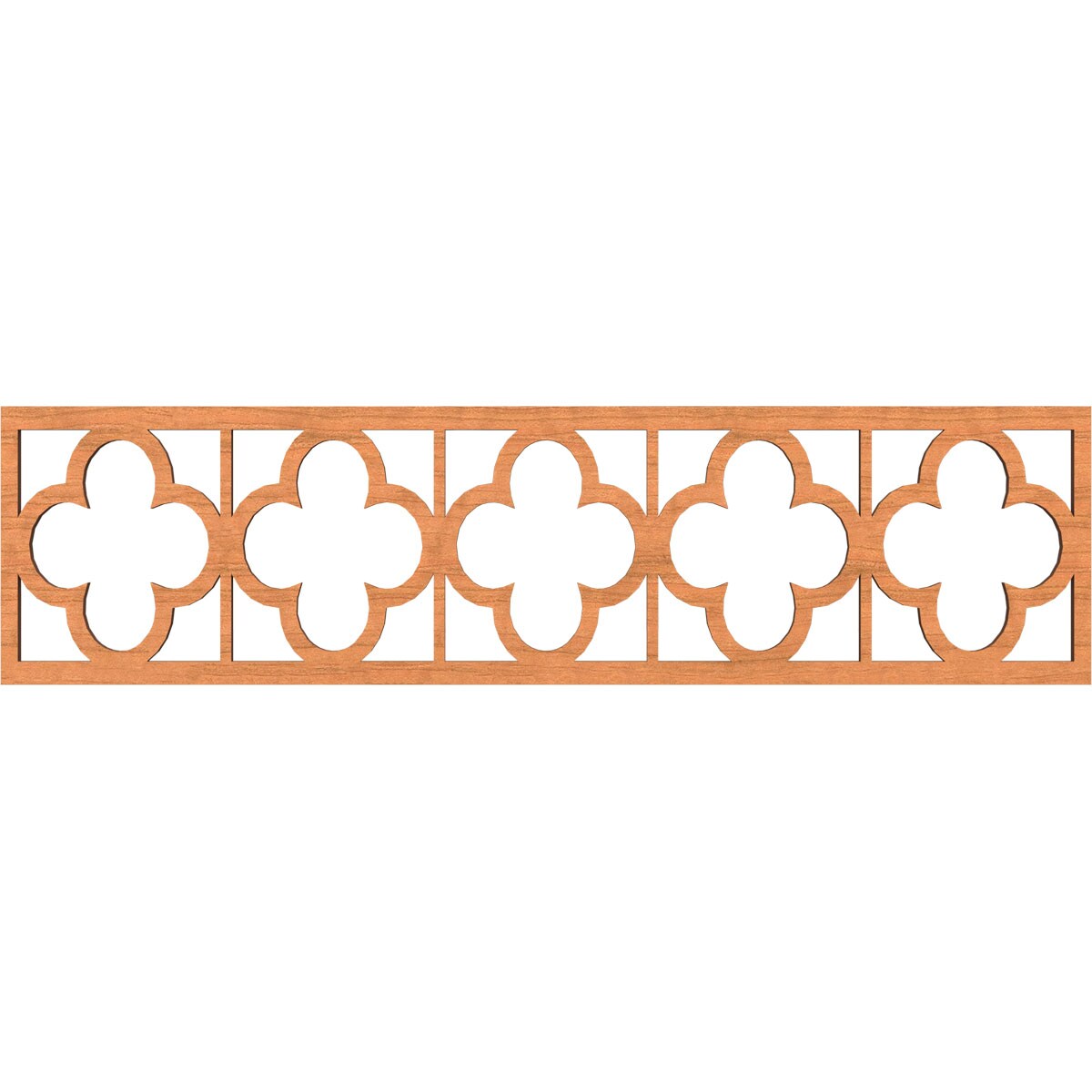 Ekena Millwork MLDB12X47WDLCH Woodall Fretwork Flat Trim 12-in x 3.92-ft Cherry Brown Unfinished 2156473 Pierced Wall Panel Moulding