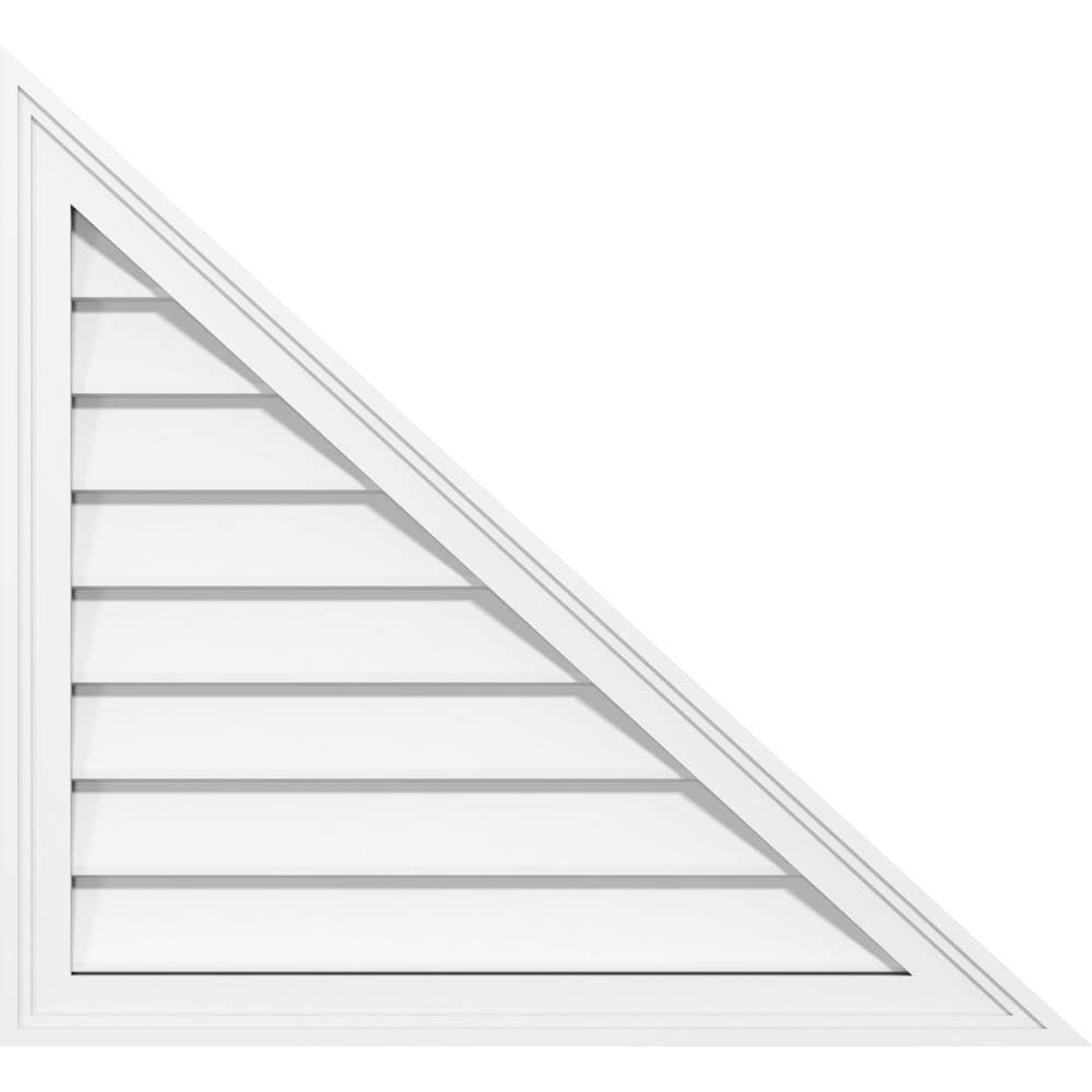 Ekena Millwork GVPRR42X3902SN 42-Inches x 38.5-Inches Off-white Triangle PVC Gable Louver Vent