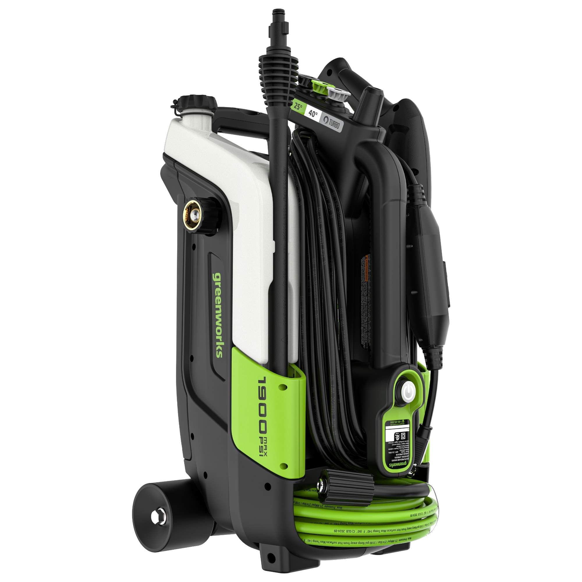 Greenworks GPW1902 1900-PSI 1.2-GPM Cold Water Electric Pressure washer with 4 Spray Tips