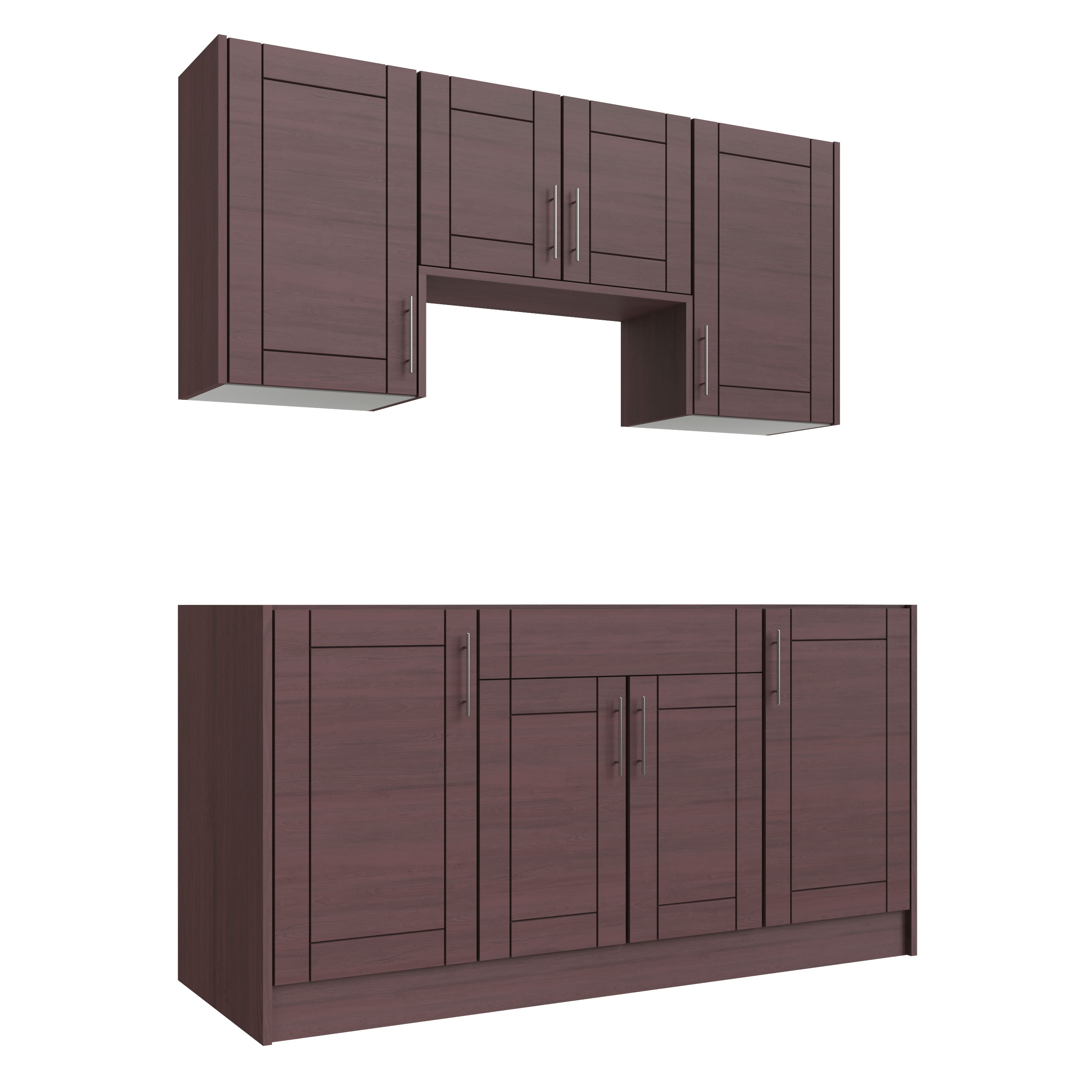 WeatherStrong WSE66WMK-SMH Sanibel 6 -Piece 67.25-in W x 25-in D x 84-in H Modular Outdoor Kitchen Set