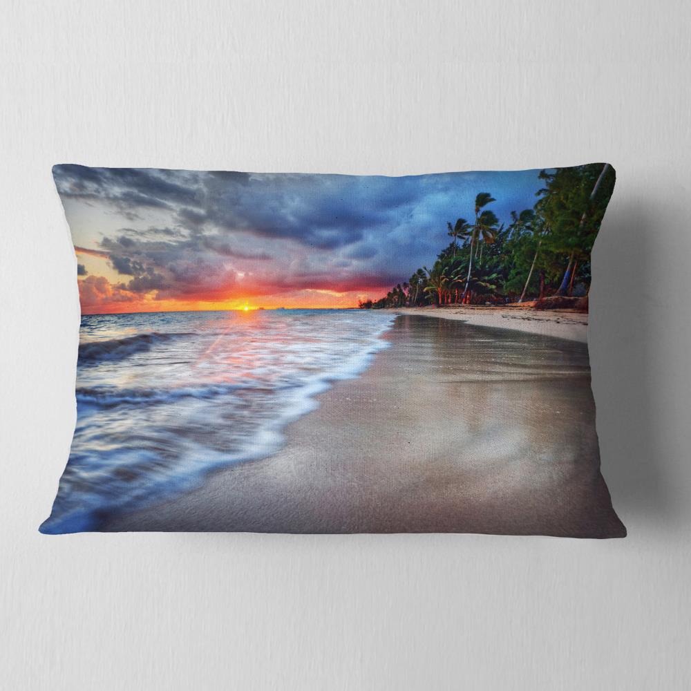 Designart CU14638-12-20 12-in x 20-in Blue Indoor Decorative Pillow