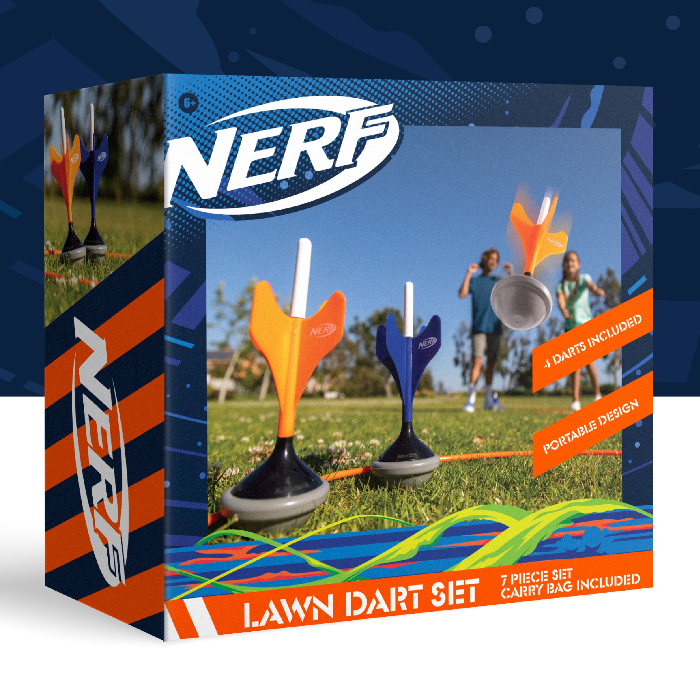 Nerf Game Mini Trampoline Paddle Set - Outdoor Party Game - Twin