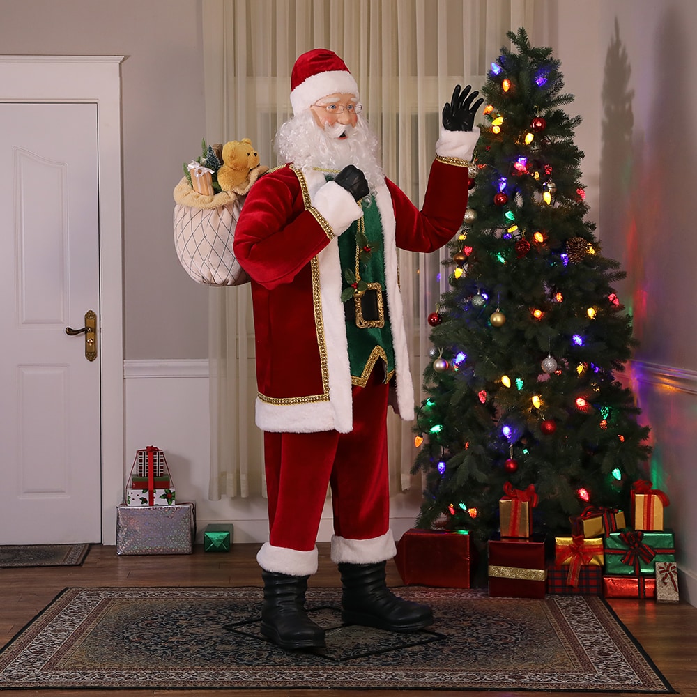Holiday Living 6-ft Animated Santa with Giftbox Inflatable at