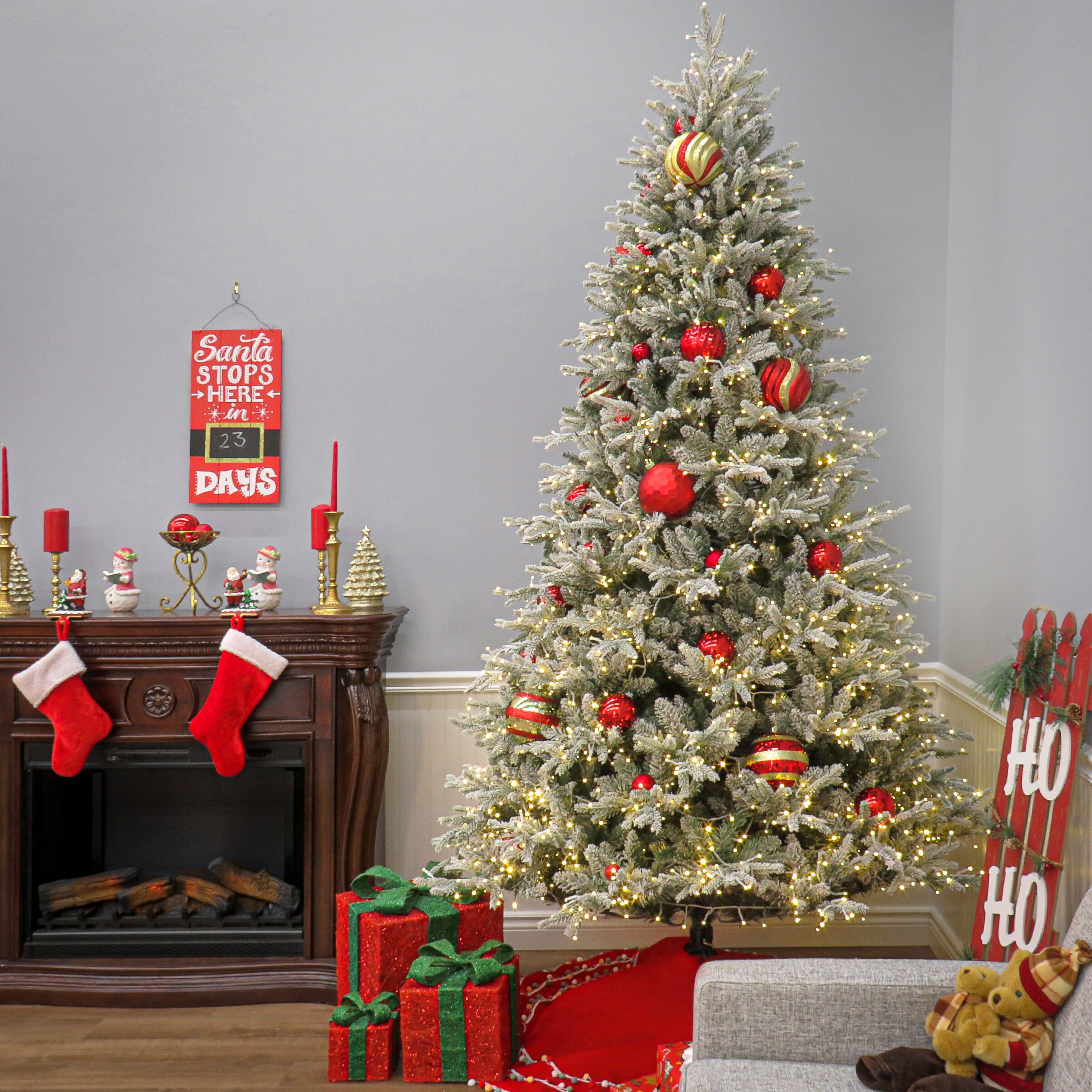 National Tree Company Holliston 10-ft Pre-lit Artificial Christmas Tree 