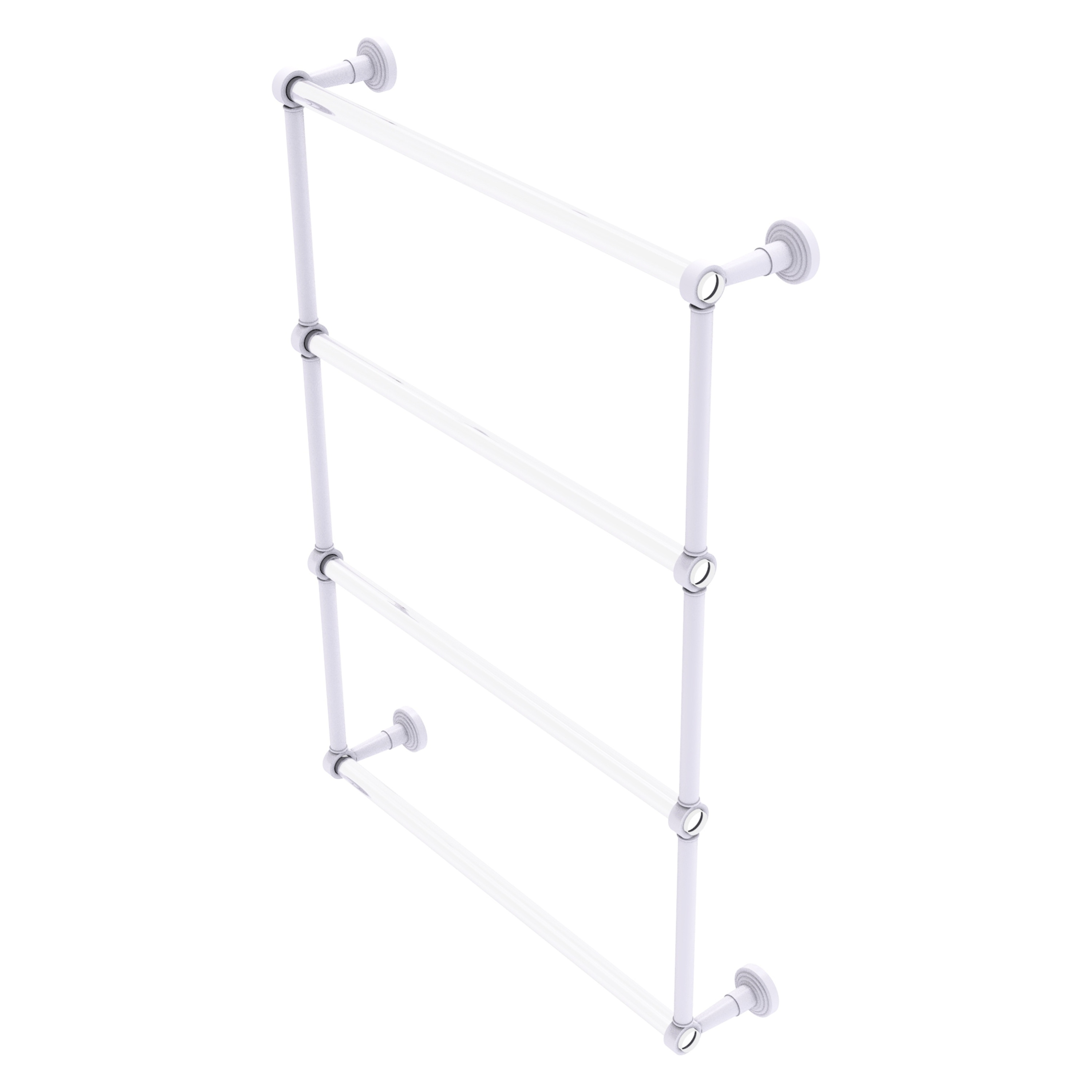Allied Brass PB-28-24-WHM Pacific Beach 24-in double Matte White Wall mount 4-tier Towel Bar