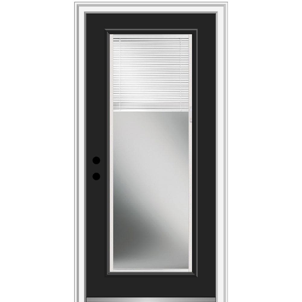 MMI DOOR 30-in x 80-in Fiberglass Full Lite Right-Hand Inswing