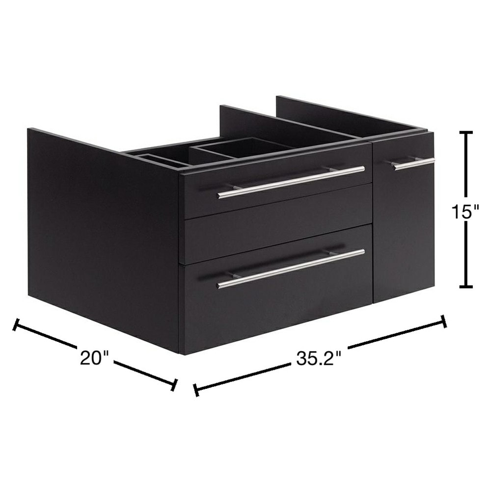 Espresso 36" Wall-Mount Modern Bathroom Vanity Cabinet