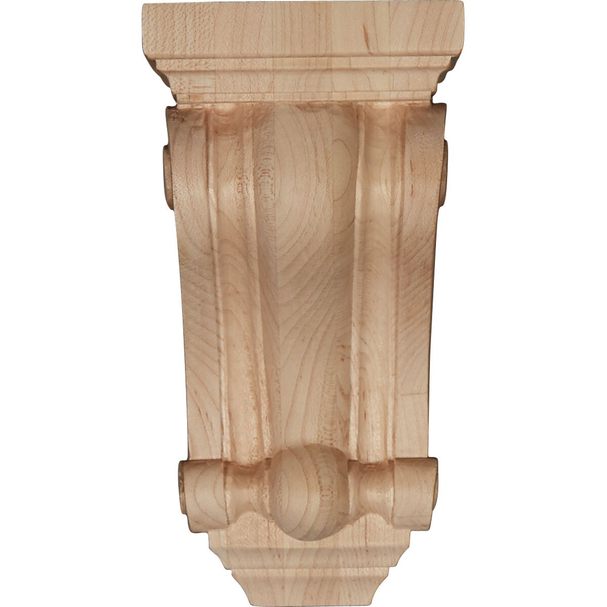 Devon Traditional Unfinished Rubberwood Corbel, 4" x 4" x 7.5"