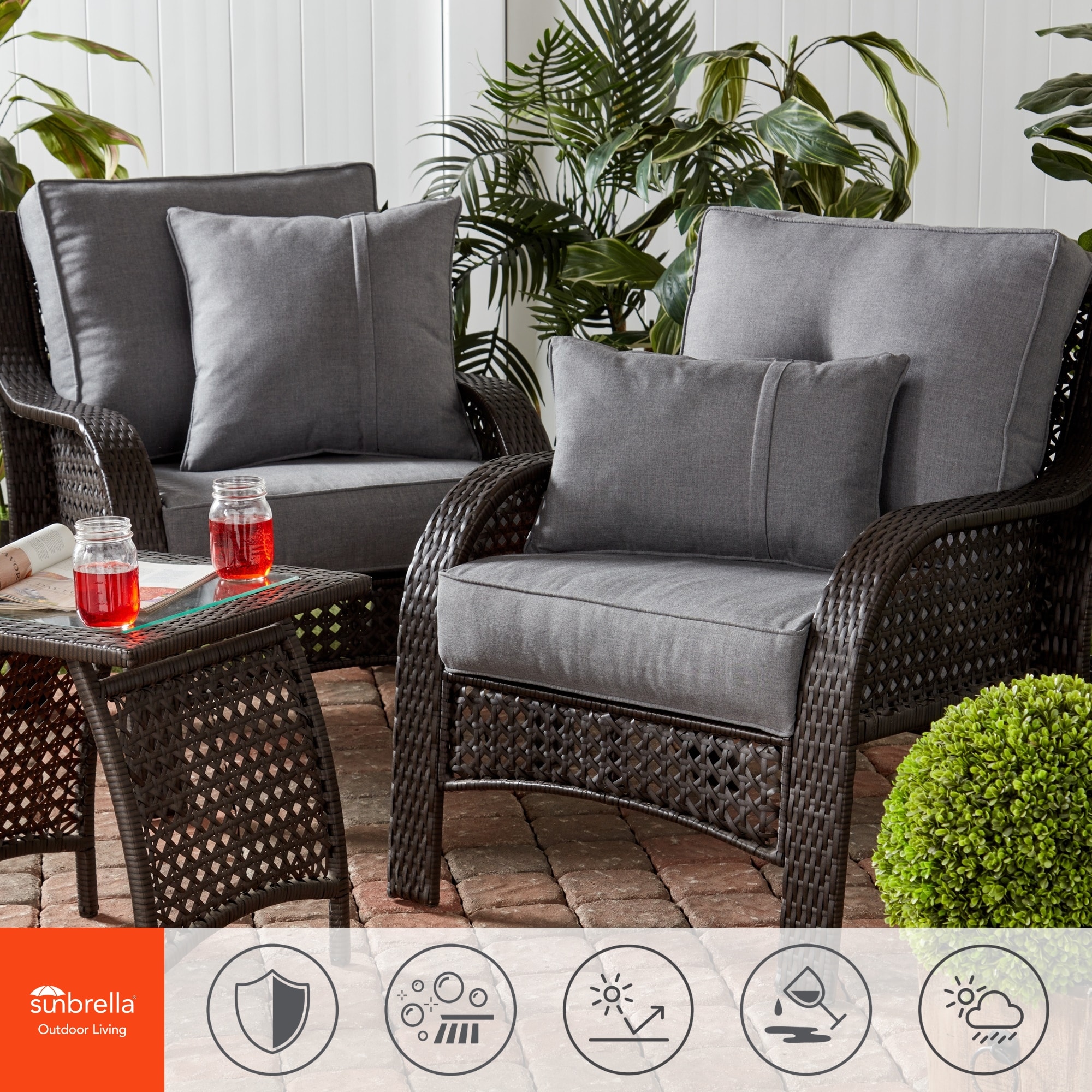 Greendale Home Fashions SP5811S2-SLATE Outdoor-Accent-Pillows - View #5